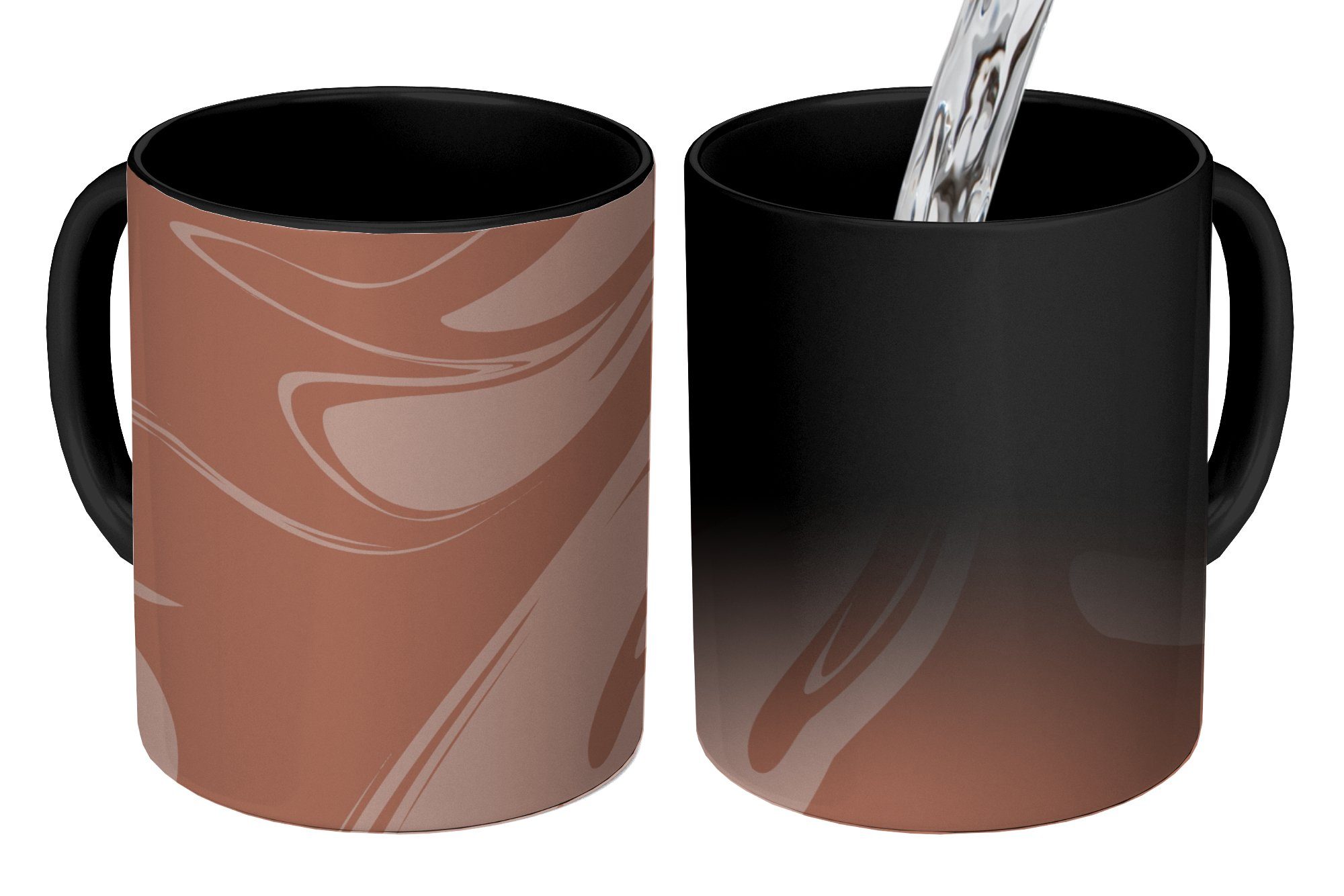 MuchoWow Tasse Marmor - Schokolade - Muster, Keramik, Farbwechsel, Kaffeetassen, Teetasse, Zaubertasse, Geschenk | Tassen
