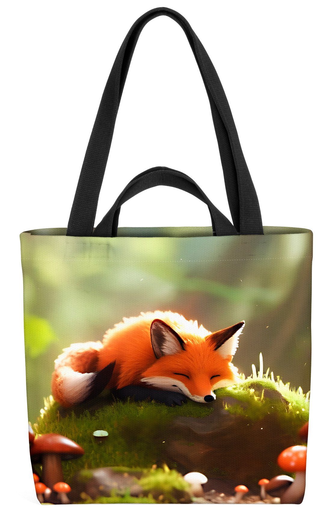 VOID Henkeltasche (1-tlg), Kleiner Fuchs Wald Kinder Pilze Baby Comic Zeichentrick hase märchen