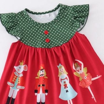 suebidou Midikleid Weihnachtskleid Mädchen Kleid mit weihnachtlichem Charme Nussknacker