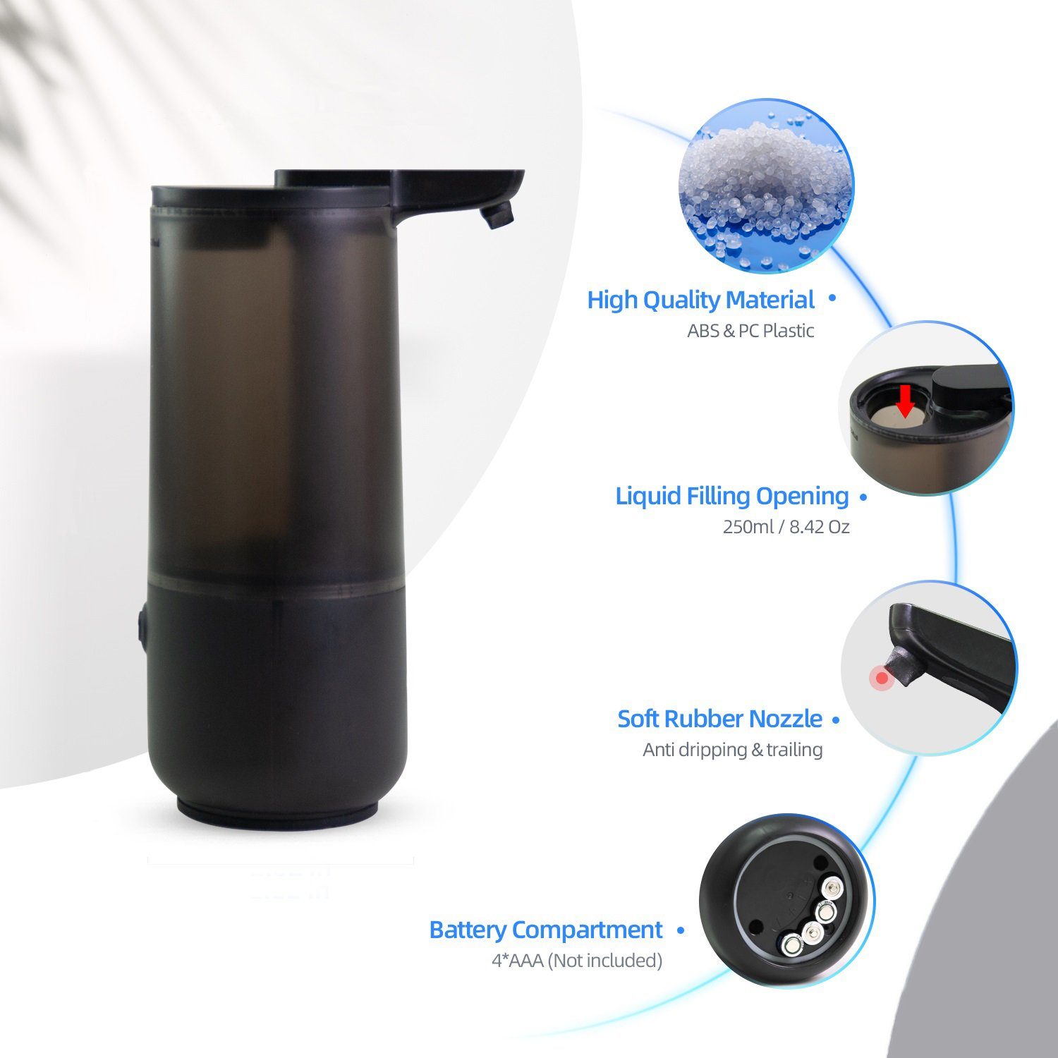 Bernstein Seifenspender SP1, (Sensor-Seifenspender / Automatischer Seifenspender / No-Touch, sensorgesteuert, berührungsfrei, elektronisch), Farbe wählbar / Kontaktlos / mit Sensor / mit Reinigungsfunktion