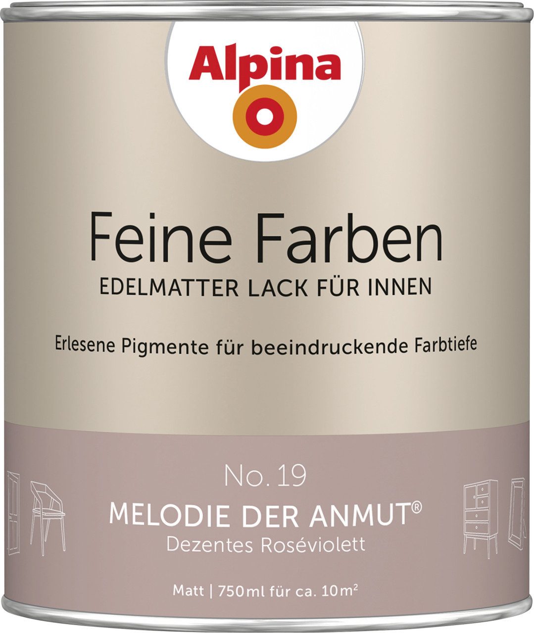 Alpina Acryl-Buntlack Alpina Feine Farben Lack No. 19 Melodie der Anmut