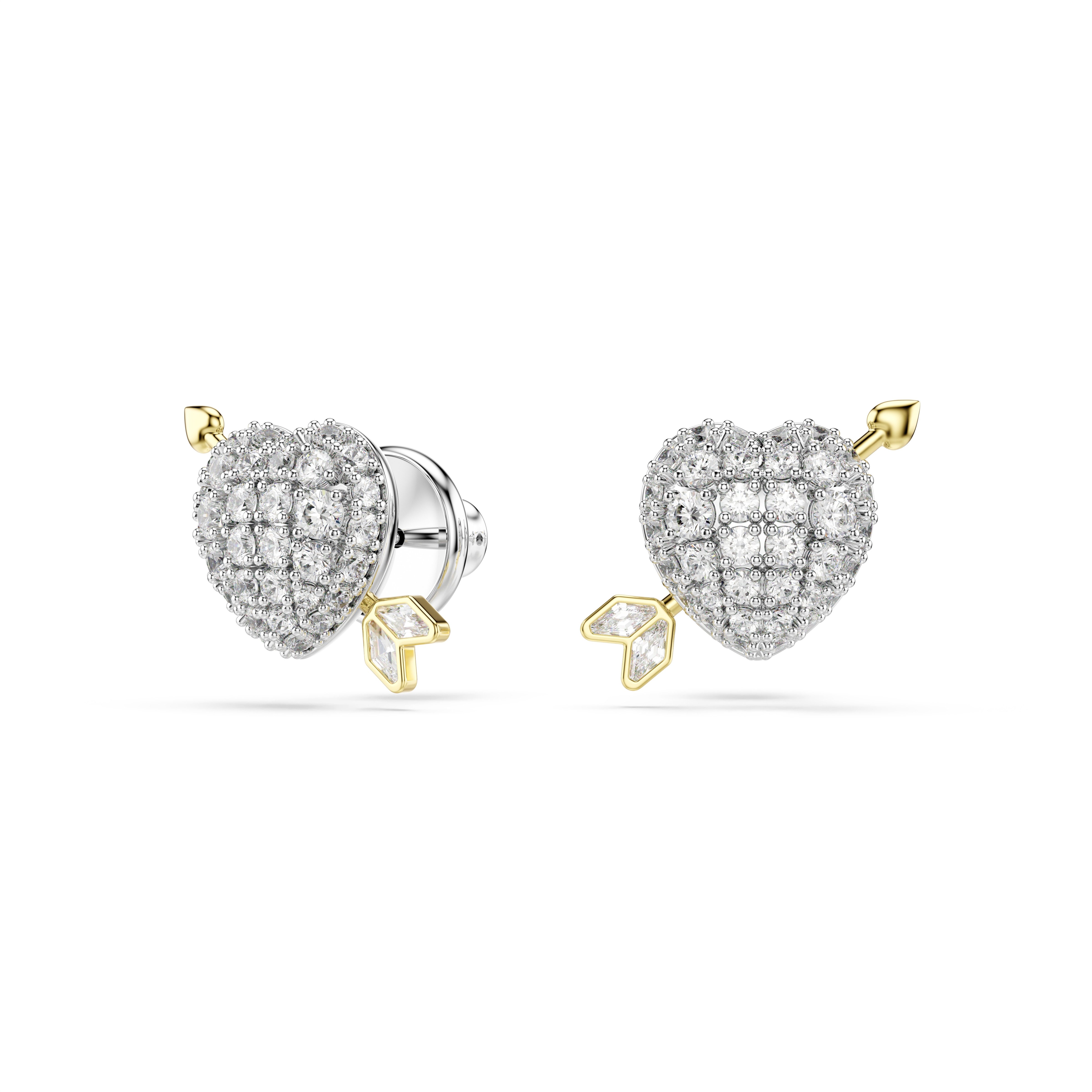 Swarovski Paar Ohrstecker Schmuck Geschenk Idyllia Ohrringe Herz Pfeil, mit Swarovski® Kristall