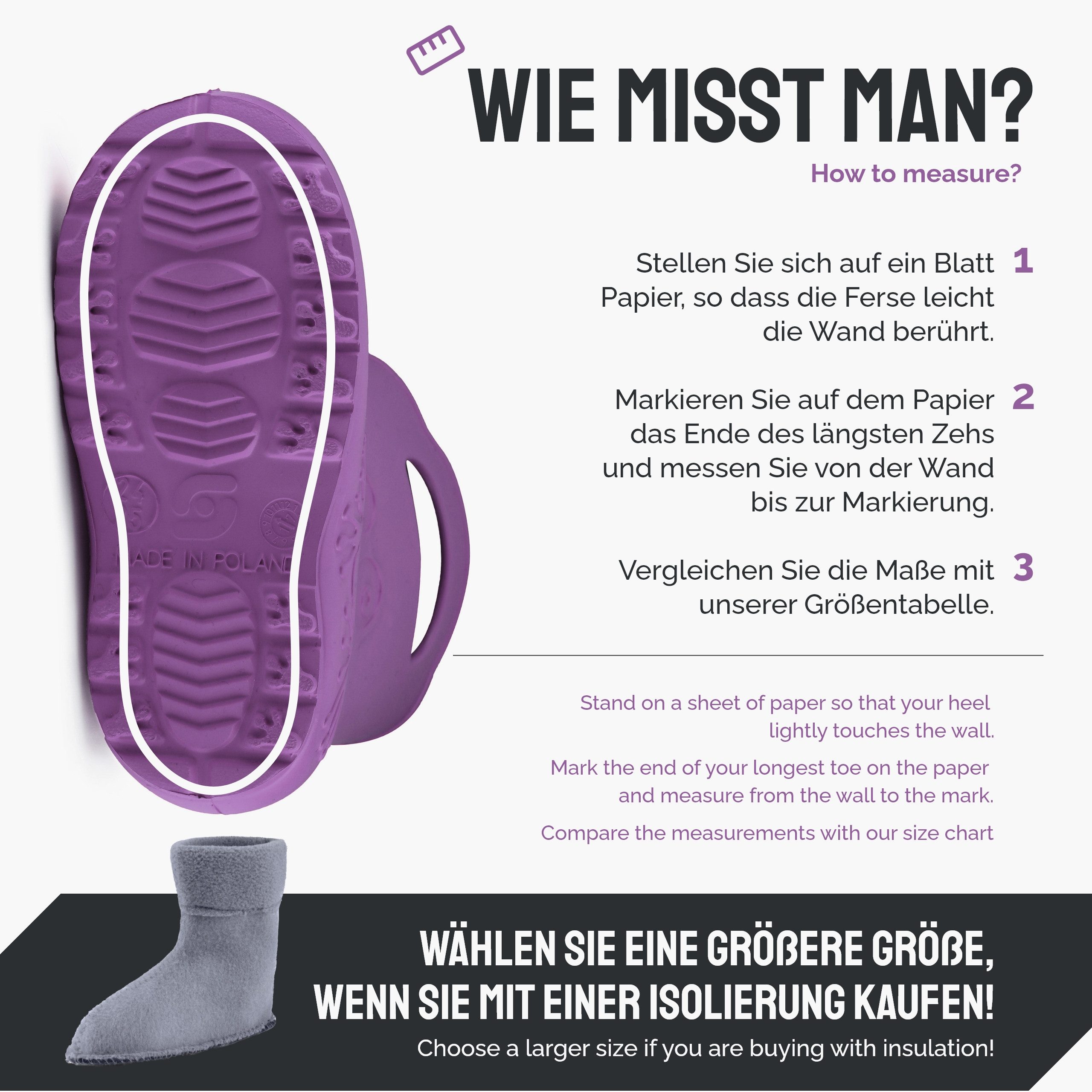 Ladeheid Kinder EVA federleichte Regenschuhe LA-CA-03 Gummistiefel mit herausnehmbares Innenfutter – Bild 2 von 5