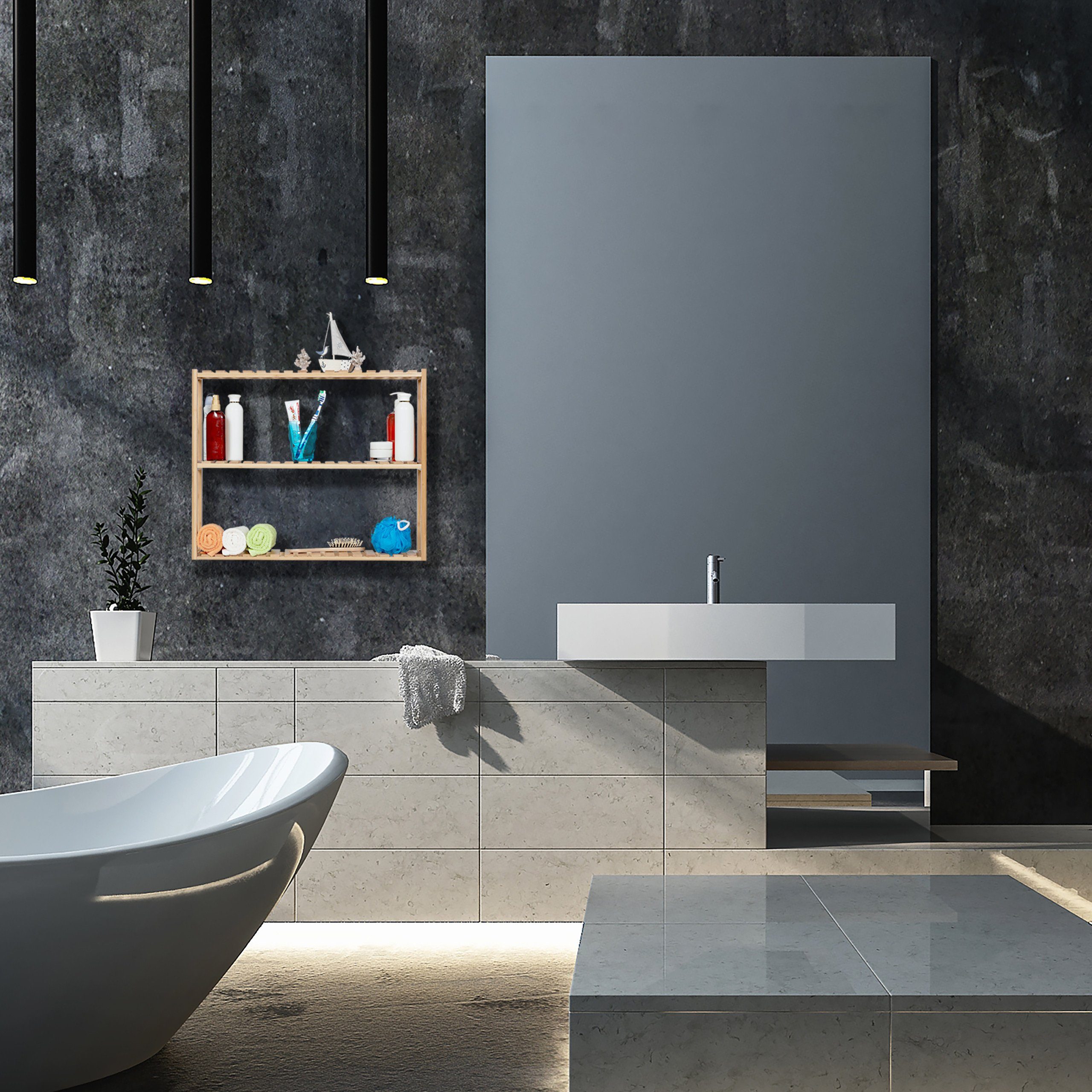 relaxdays Wandregal Bambus günstig online kaufen