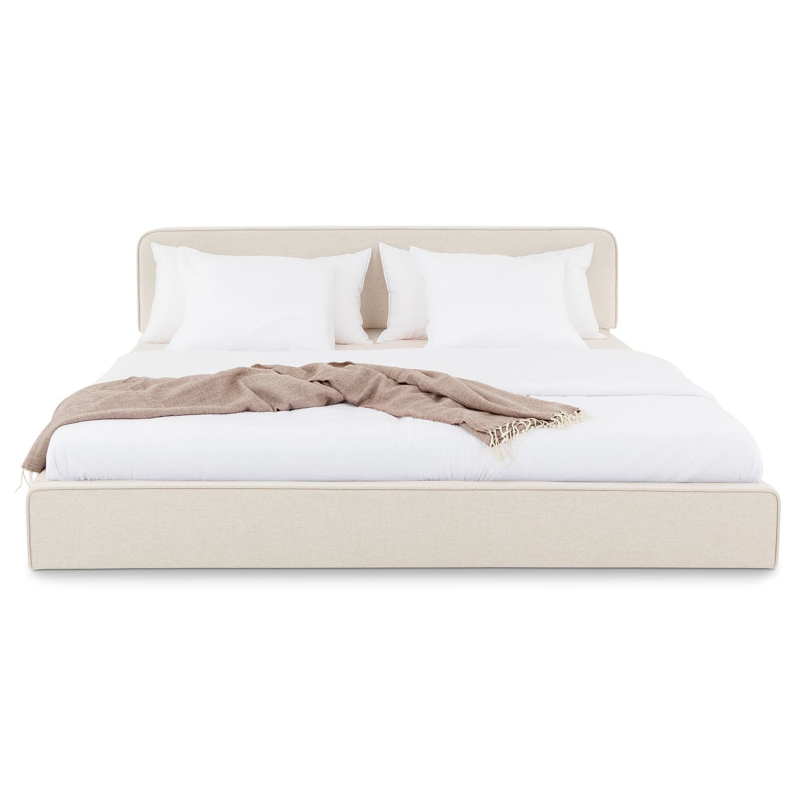 IDIMEX Polsterbett LATINI, Bett 180x200 cm mit höhenverstellbarem Kopfteil und Lattenrost Beige