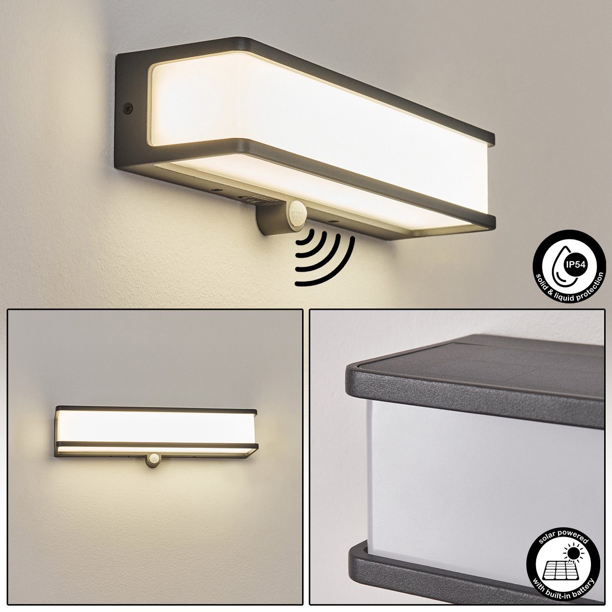 hofstein AußenWandleuchte »»Sorianello«, moderne Außenlampe aus Metall
