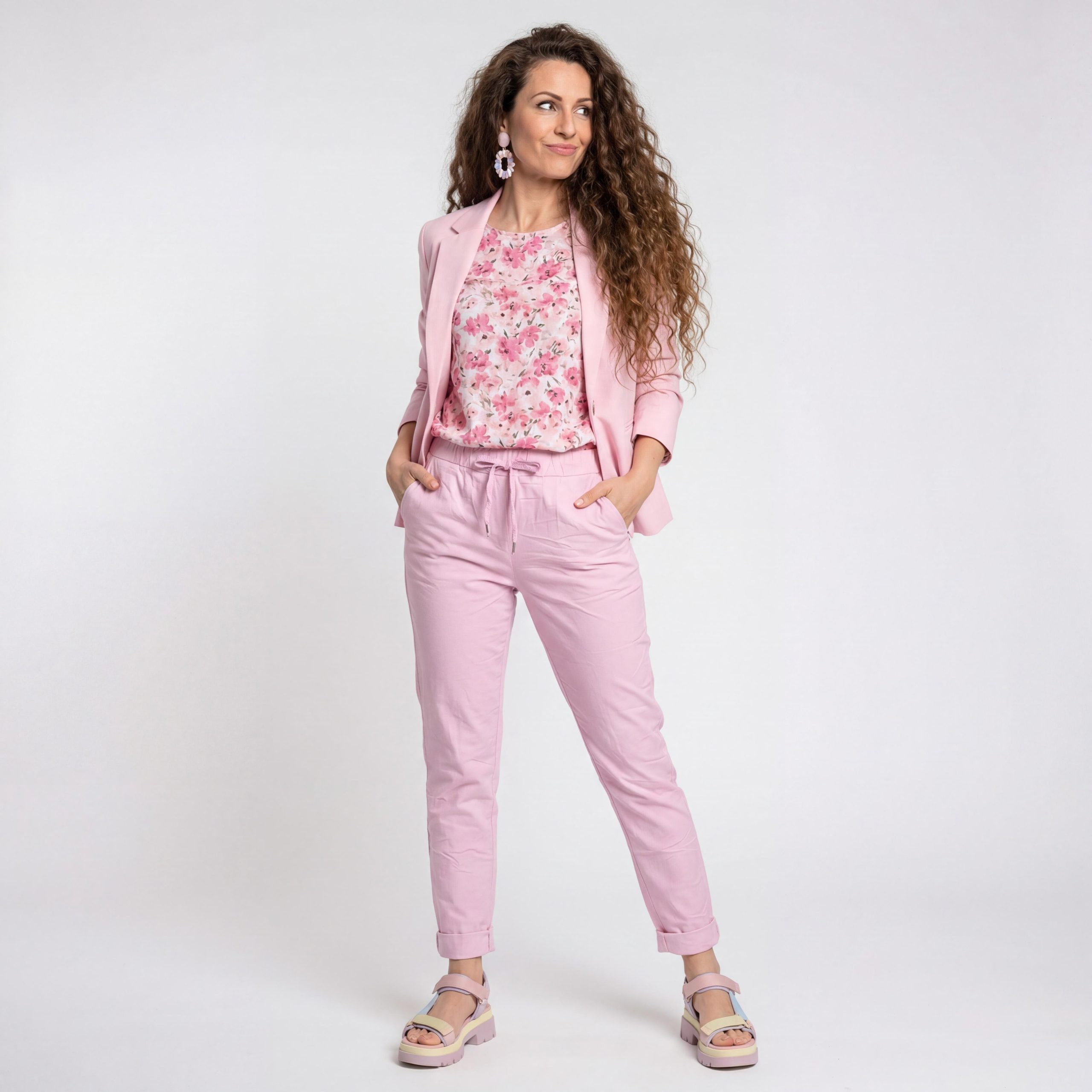 OriginalYou Schlupfhose Damen Sommerhose bequeme Chinohose mit Stretch in Größe 36-48 erhältlich, moderner Knitterlook, elastischer Bund