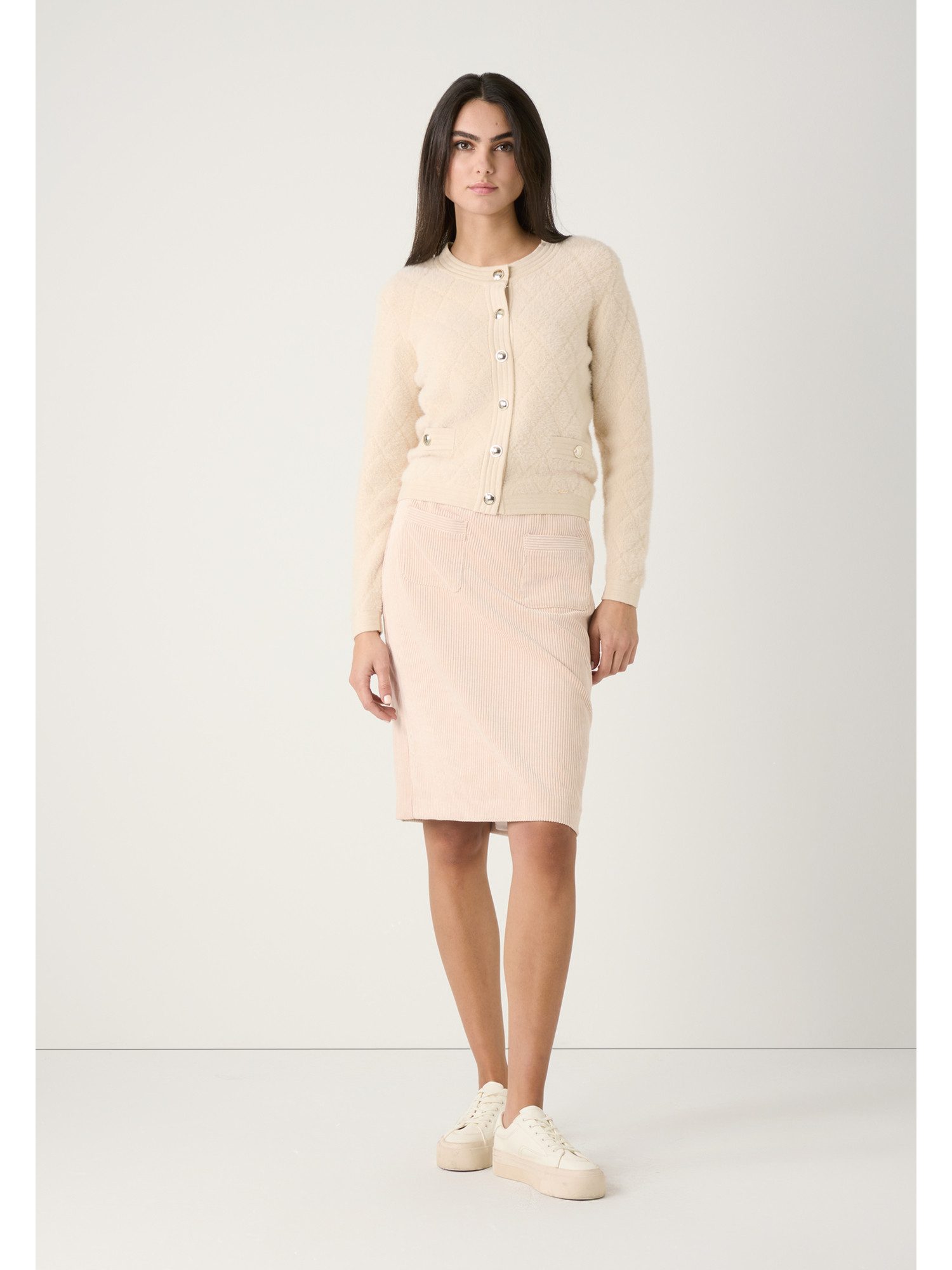 MORE&MORE Cardigan kuschelige Fell-Strickjacke günstig online kaufen