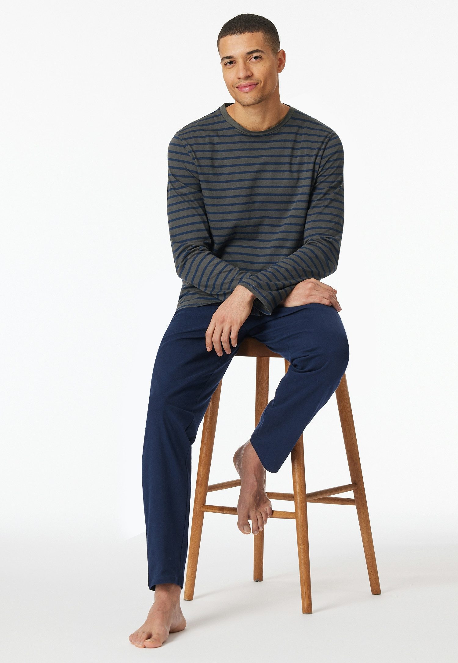 Schiesser Schlafanzug Casual Essentials (2 tlg) mit Streifen