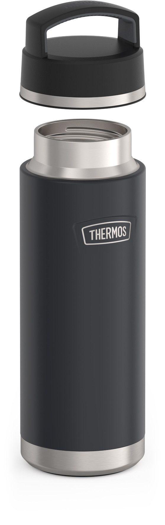 THERMOS Isolierflasche ICON BEVERAGE BOTTLE, Edelstahlkörper, spülmaschinenfest, 0,71l, 18h heiß & 24h kalt, extra große Öffnung, absolut dicht