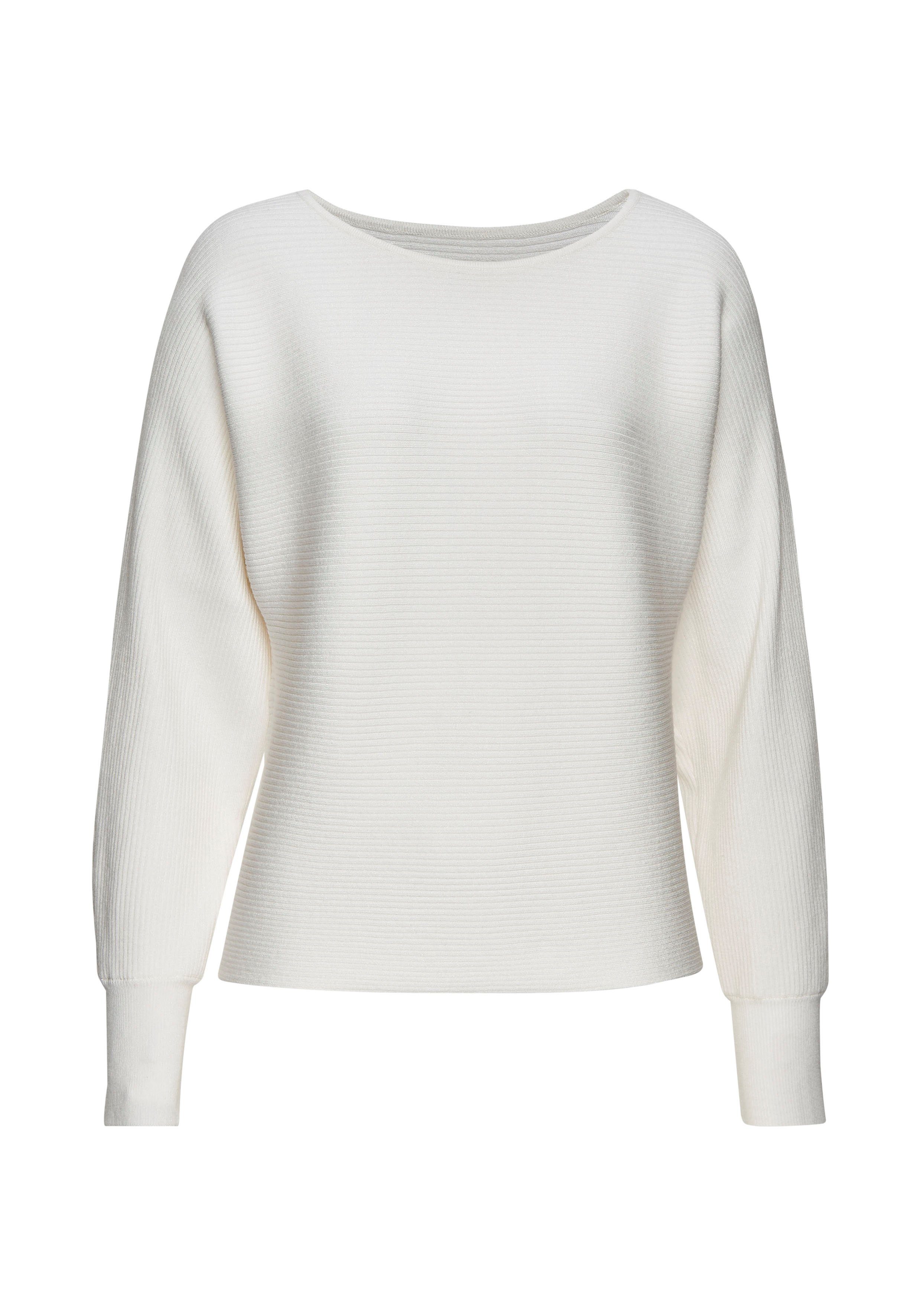 Vivance Strickpullover mit U-Boot-Ausschnitt, Fledermausärmel, Streifenoptik, Oversize. € 49,99