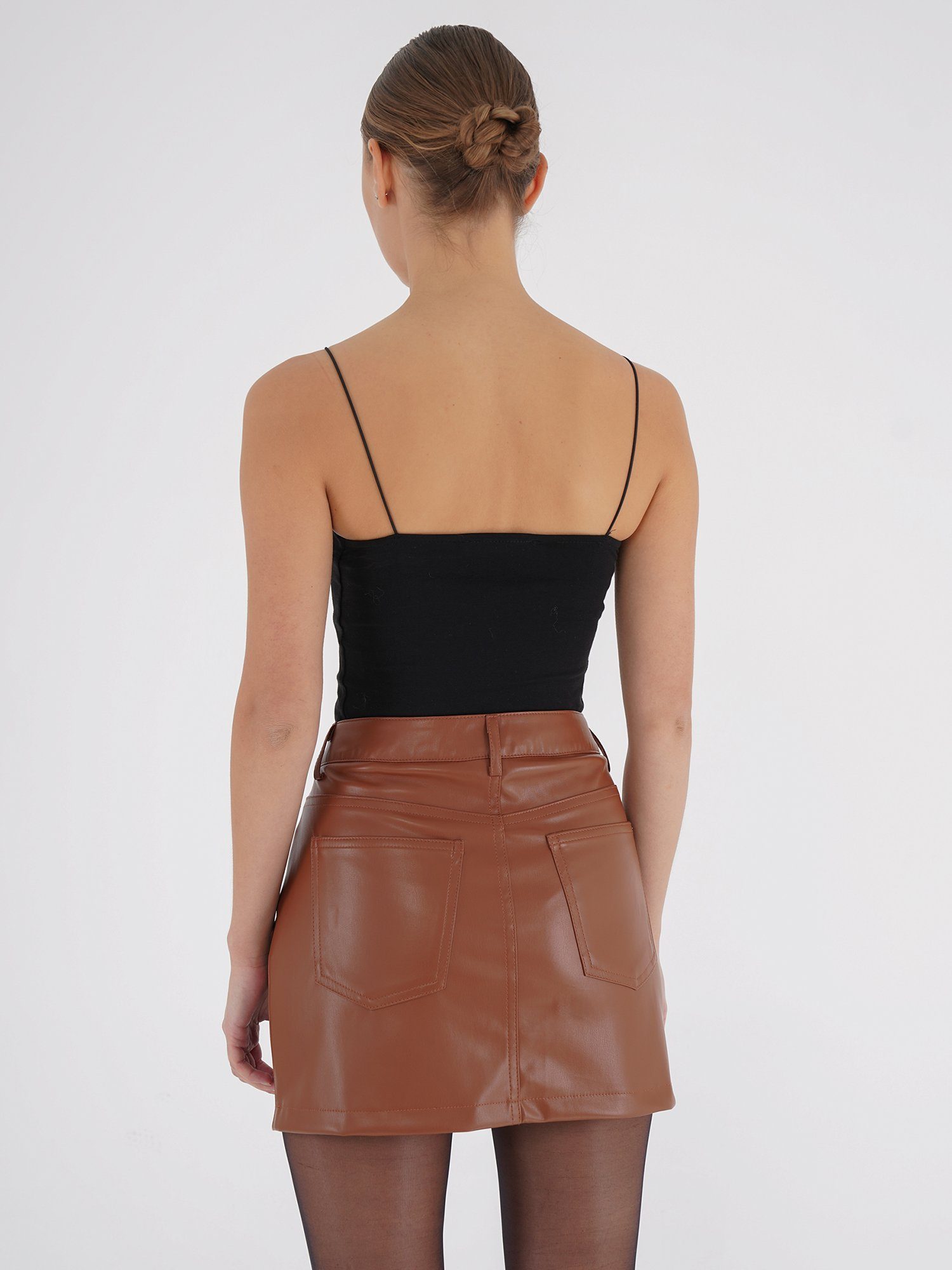Leather braun Freshlions Freshlions Mini Lederimitatrock Skirt