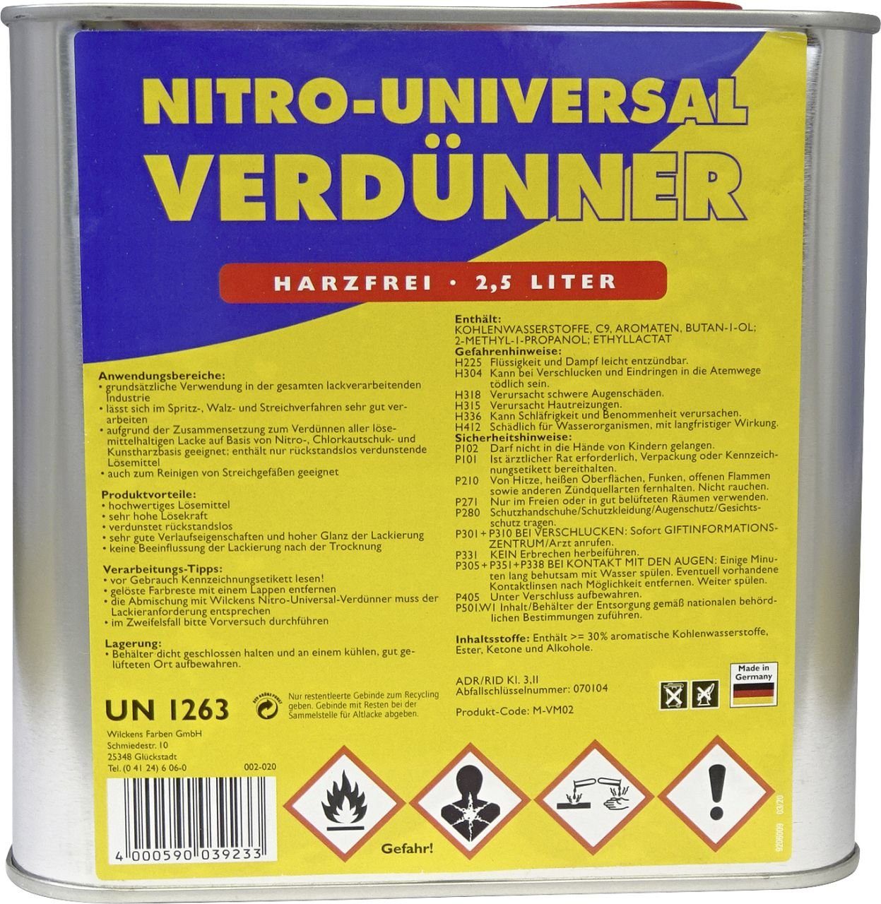 Wilckens Farben Universal-Verdünner Nitro-Universal-Verdünner 2,5 L