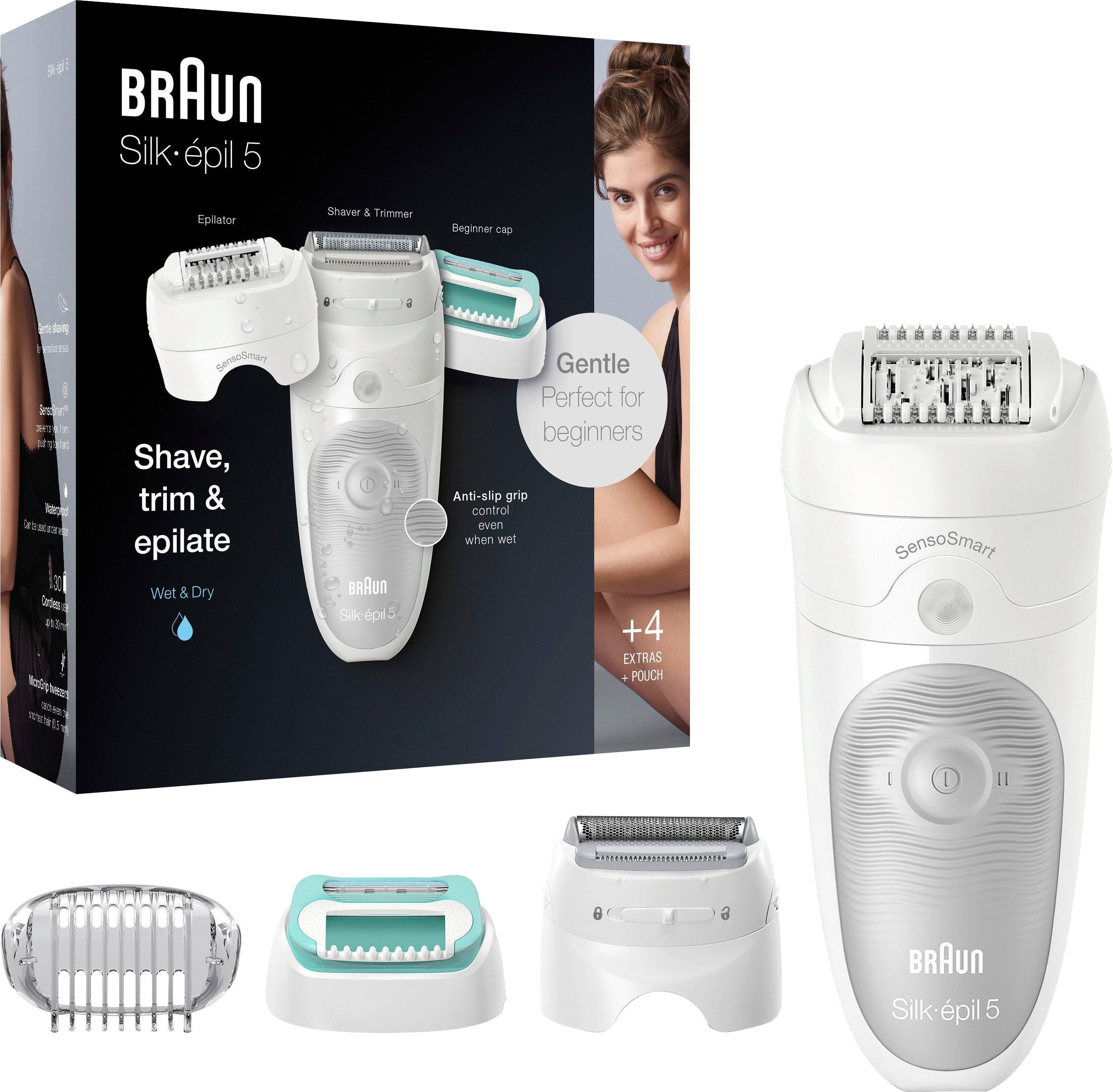 Wet&Dry, Braun Micro-Grip-Pinzetten-Technologie Silk-épil 5 Epilierer 5-625,