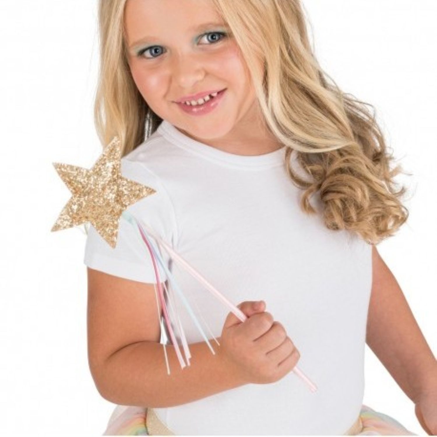 CHAKS Feen-Kostüm Stern-Feenstab 10x36 cm, Gold