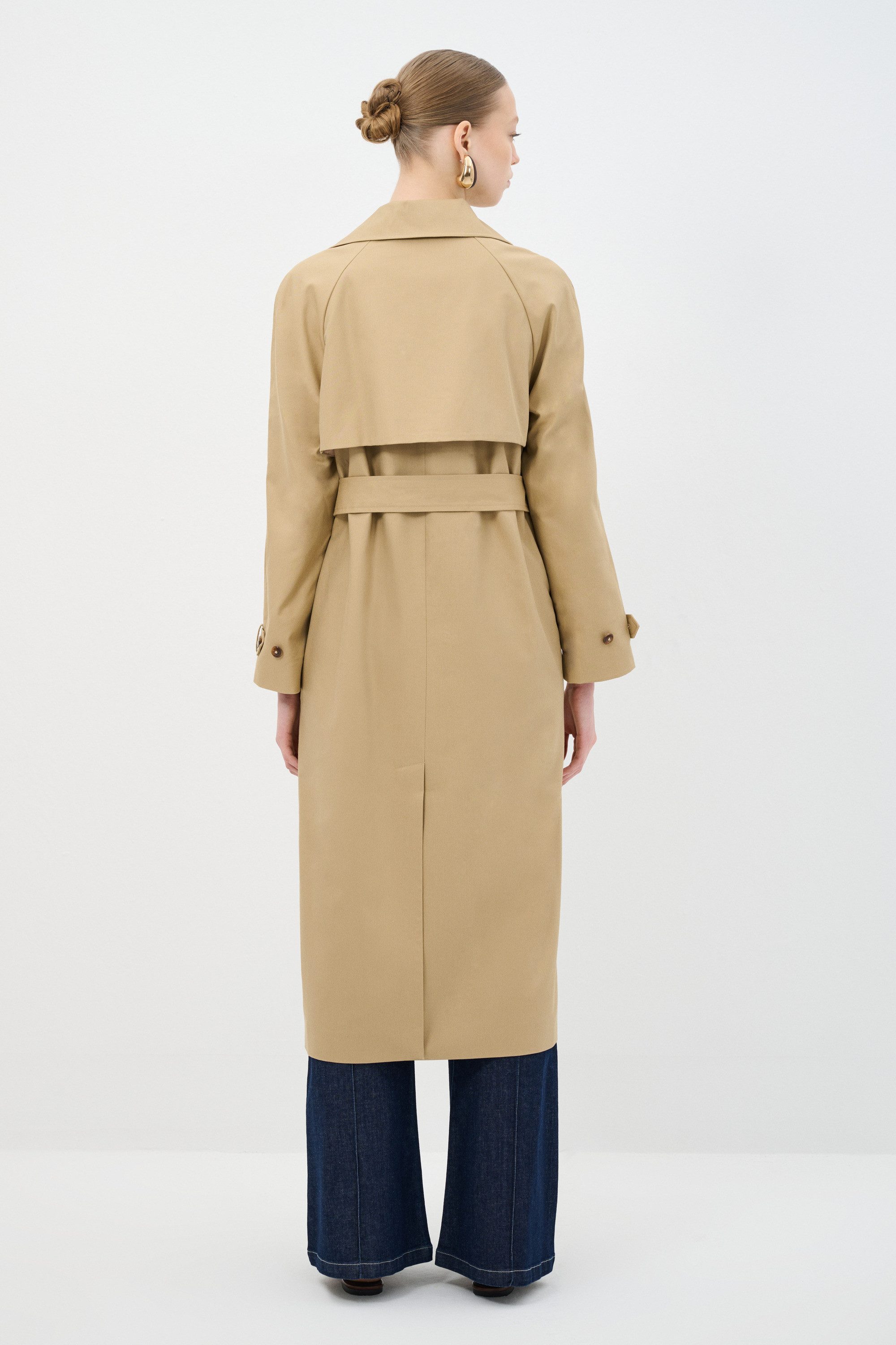 adL Trenchcoat Langer Trenchcoat mit Gürteldetail