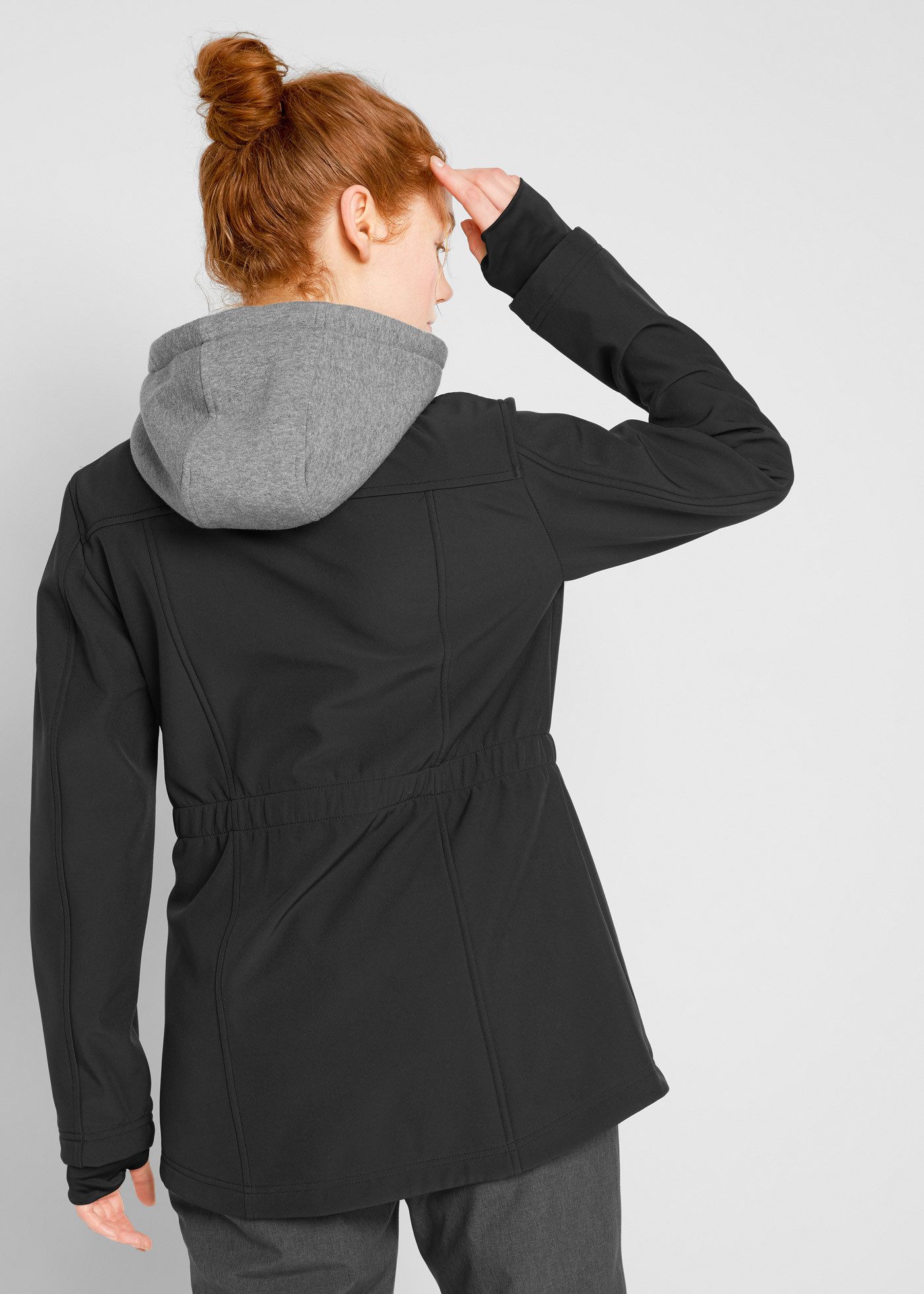bonprix Softshelljacke Langjacke mit herausnehmbarem Sweat-Einsatz
