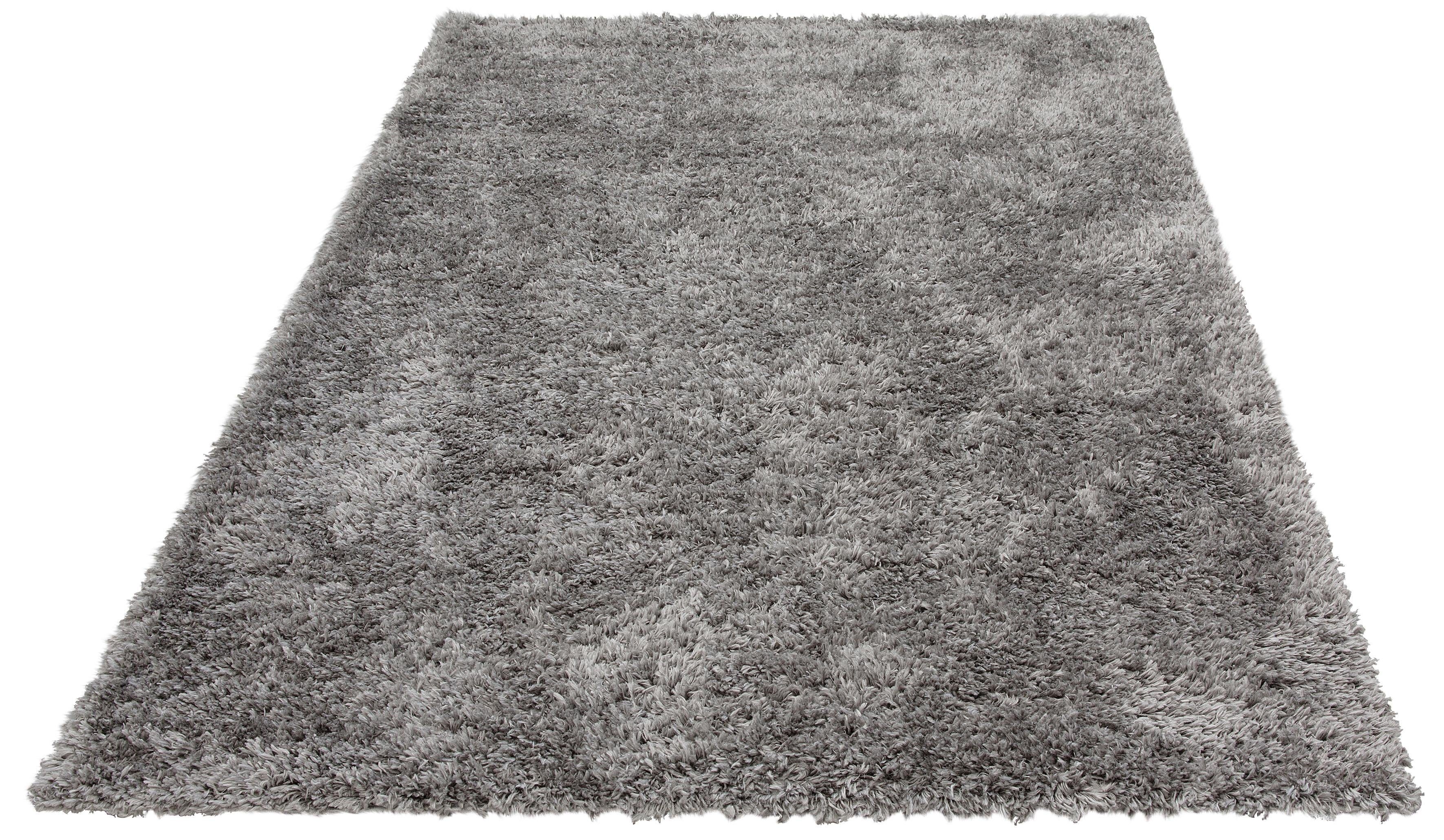 Hochflor-Teppich Boldo, my home, rechteckig, Höhe: 50 mm, besonders weich durch Microfaser, Shaggy Teppich grau