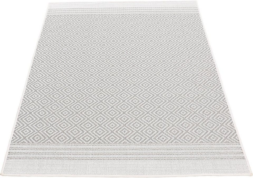 Teppich Boho 103, carpetfine, rechteckig, Höhe: 4 mm, robustes Flachgewebe, Sisal  Optik, UV-beständig, Außenbereich