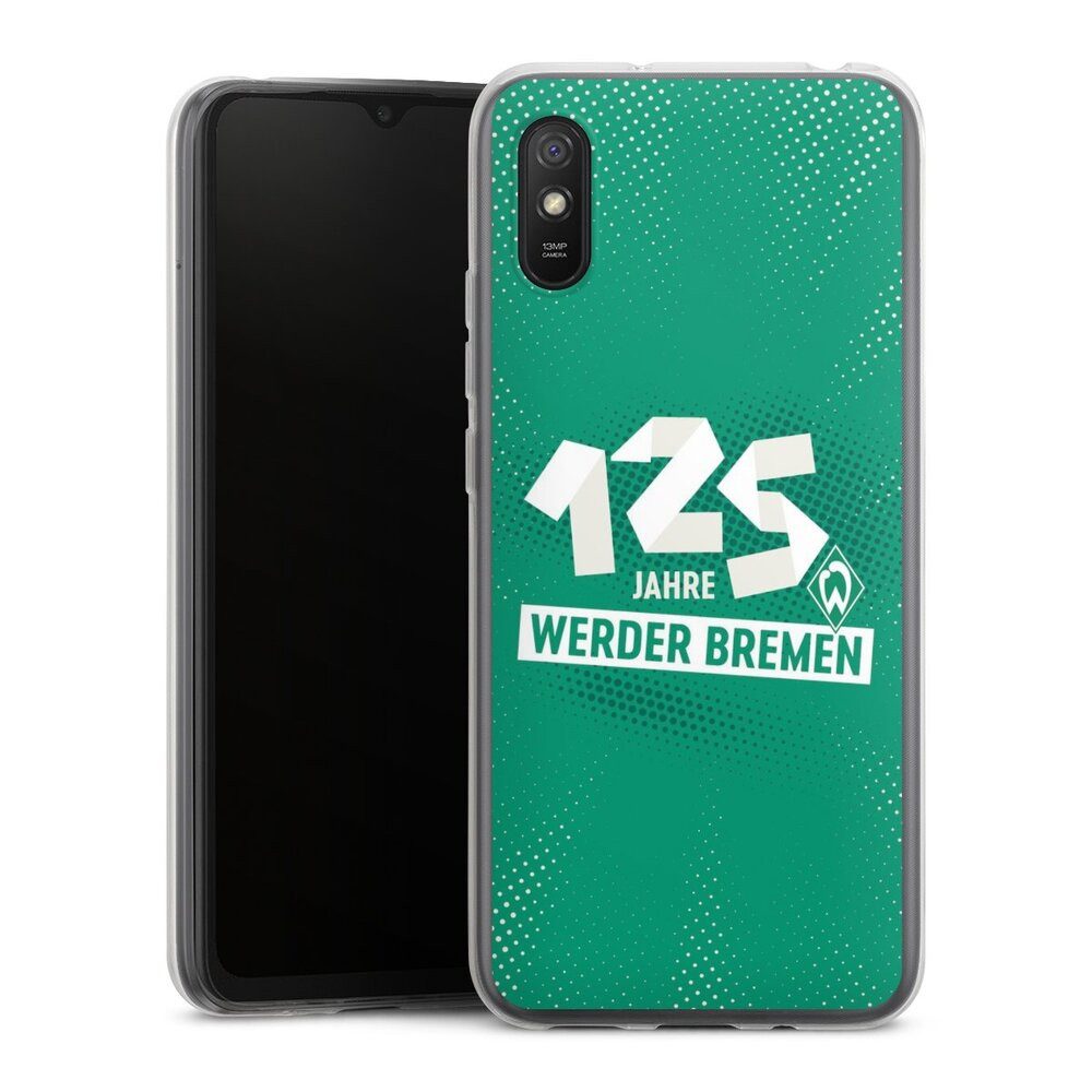DeinDesign Handyhülle 125 Jahre Werder Bremen Offizielles Lizenzprodukt, Xiaomi Redmi 9A Slim Case Silikon Hülle Ultra Dünn Schutzhülle
