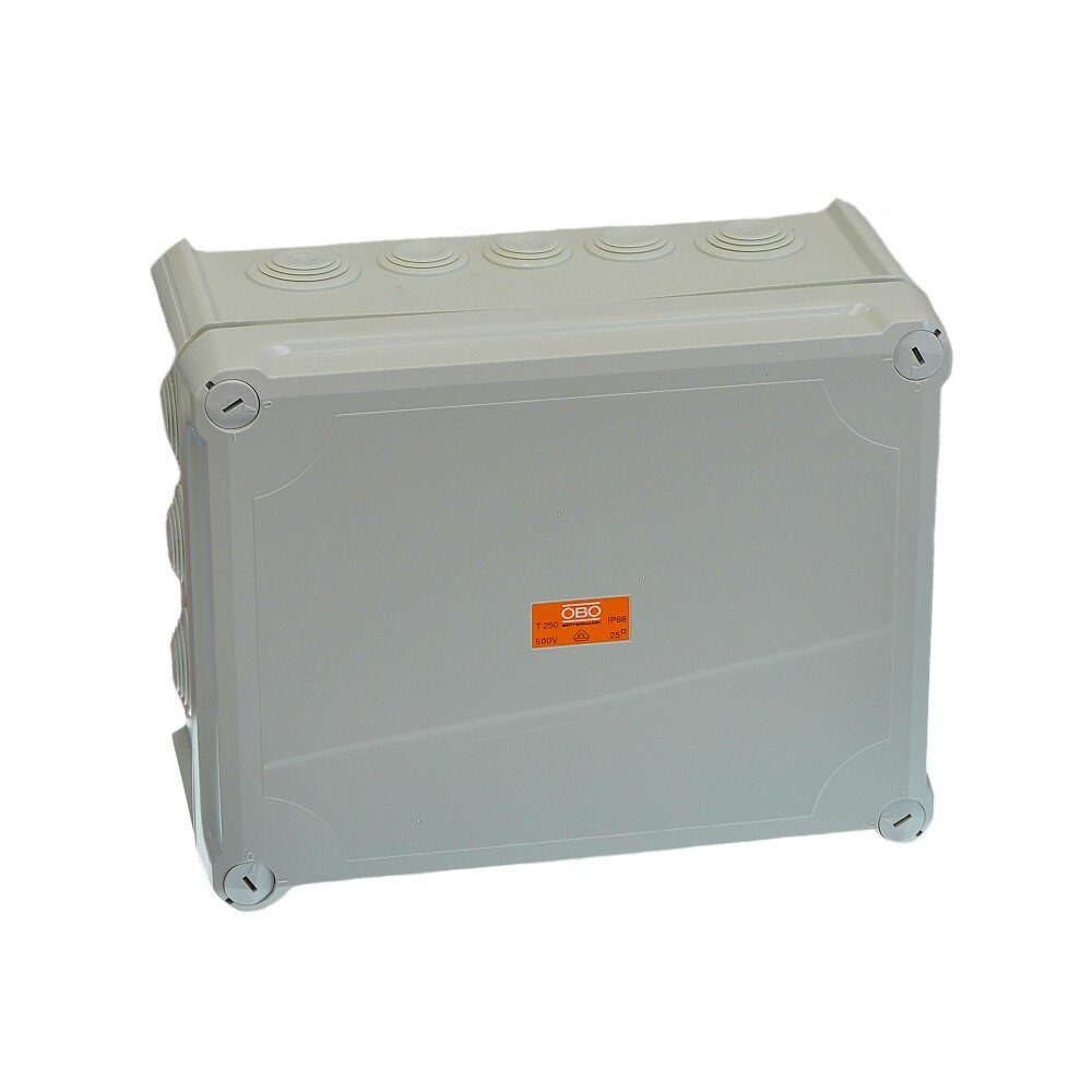 OBO BETTERMANN OBO Kabelabzweigkasten T250, Einsteckdichtung, hoher Deckel, lichtgrau Audio- & Video-Kabel