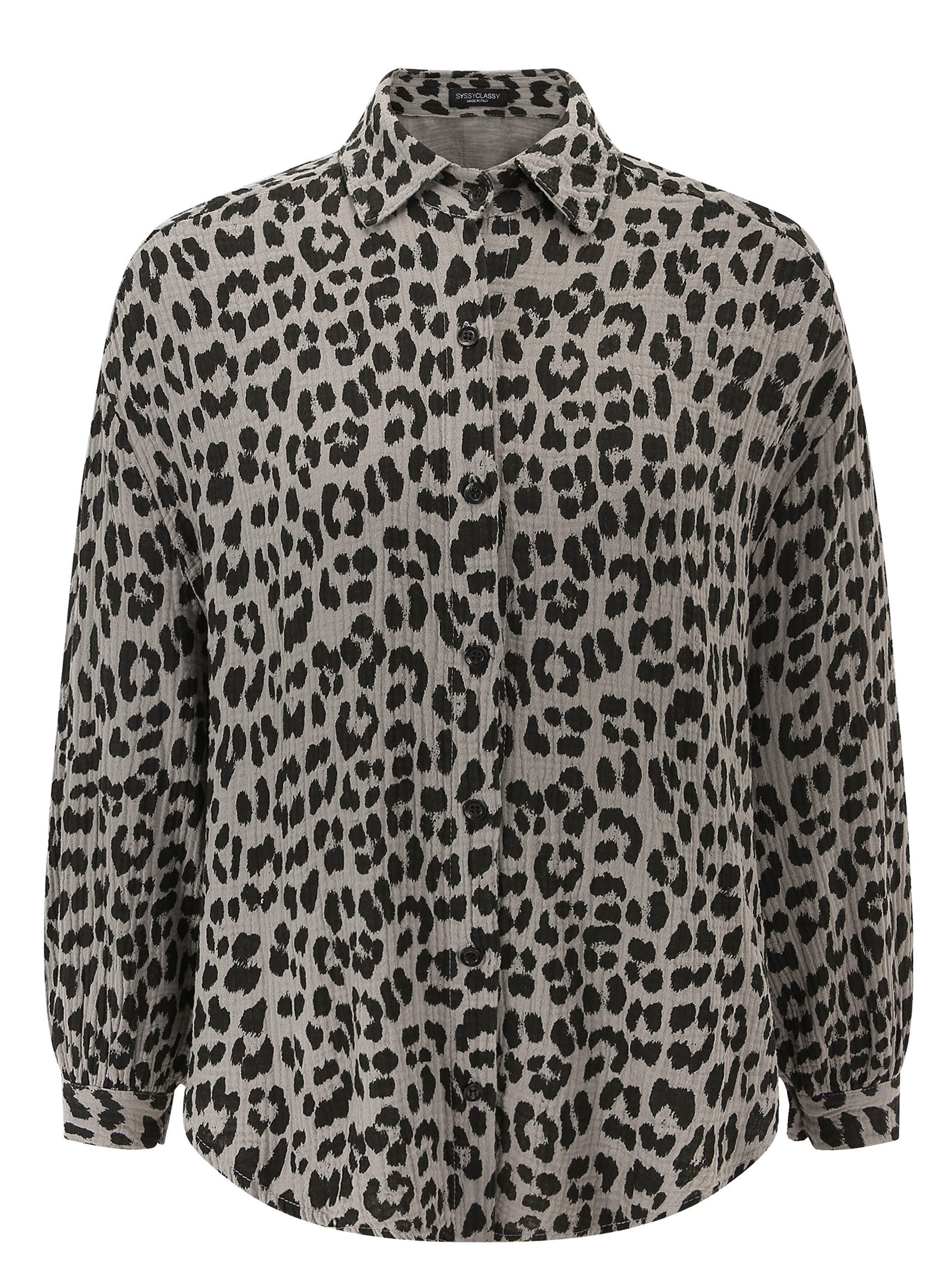 SASSYCLASSY Longbluse Musselin Bluse mit hellen Streifen für Damen Baumwollbluse im Oversized Fit mit Kent Kragen