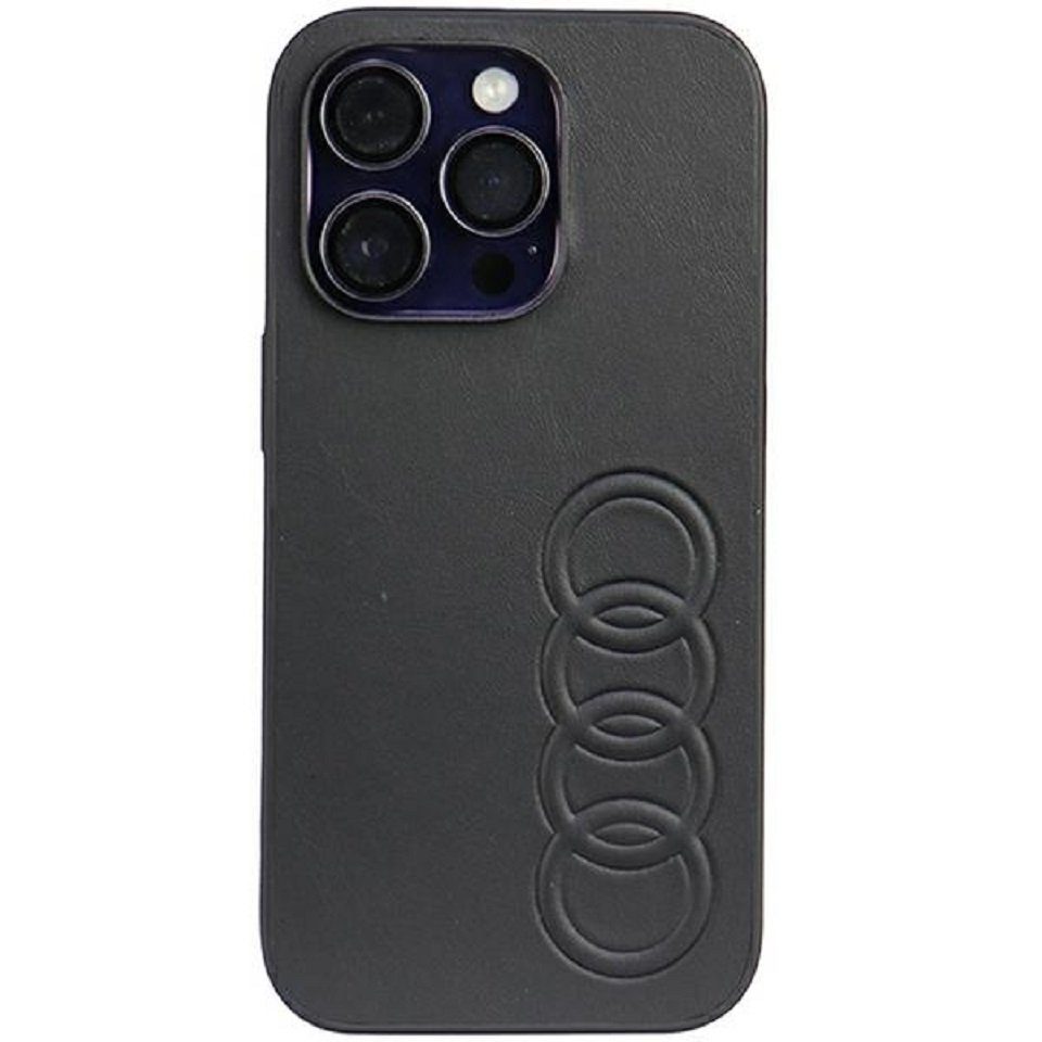 Audi Handyhülle Case iPhone 14 Pro Serie TT schwarz Kunstleder Logo 6,1 Zoll, Kantenschutz