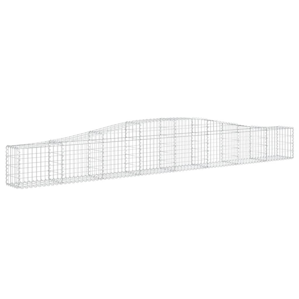 vidaXL Blumentopf Gabionen mit Hochbogen 7 Stk. 400x30x40/60 cm Verzinktes Eisen (7 St)