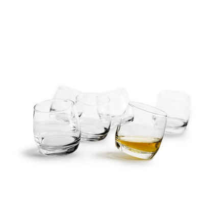 sagaform Glas Rocking Whisky Glas 6er-Set, Glas, Durchmesser Öffnung 6.5 cm
