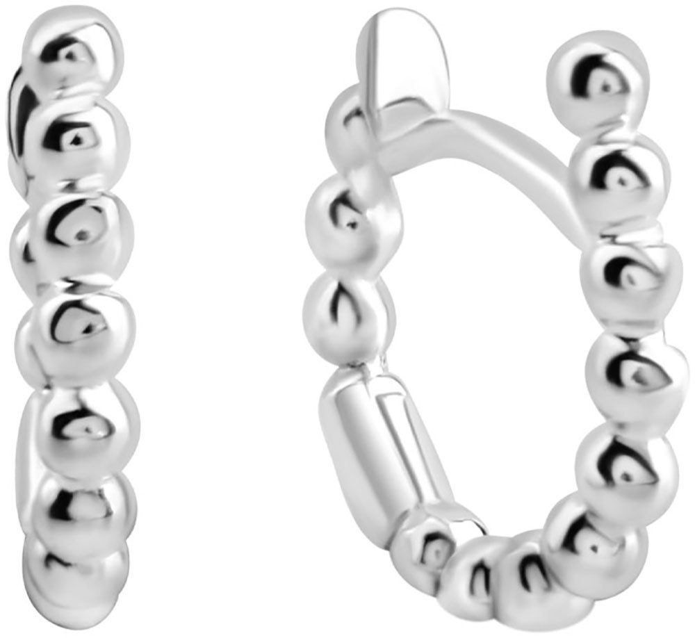Paar Creolen Schmuck Geschenk Silber 925 Ohrschmuck Ohrringe Kugeln