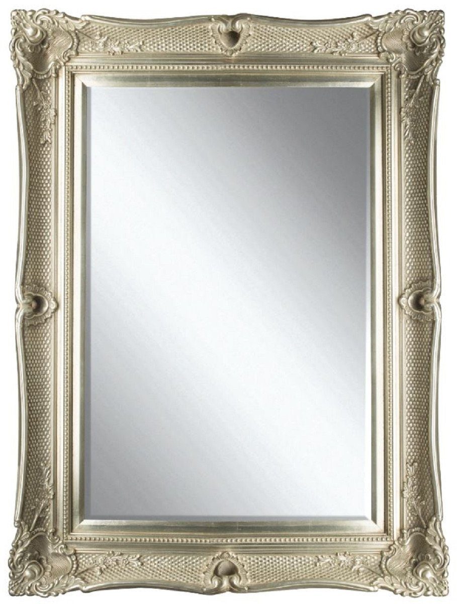 - und wunderschönen Padrino Spiegel mit 120 Wandspiegel Barockspiegel Verzierungen Casa Holzrahmen Silber x Barock cm Prunkvoller 91 H.