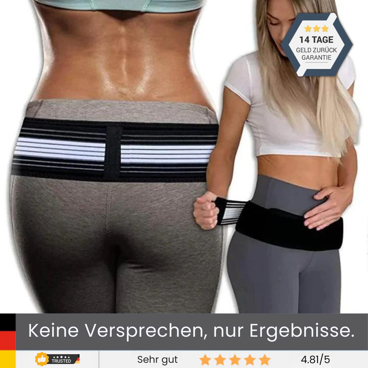 HEALTHSON Rückenbandage PowerBelt - Stabilisator für unteren Rücken & Becken