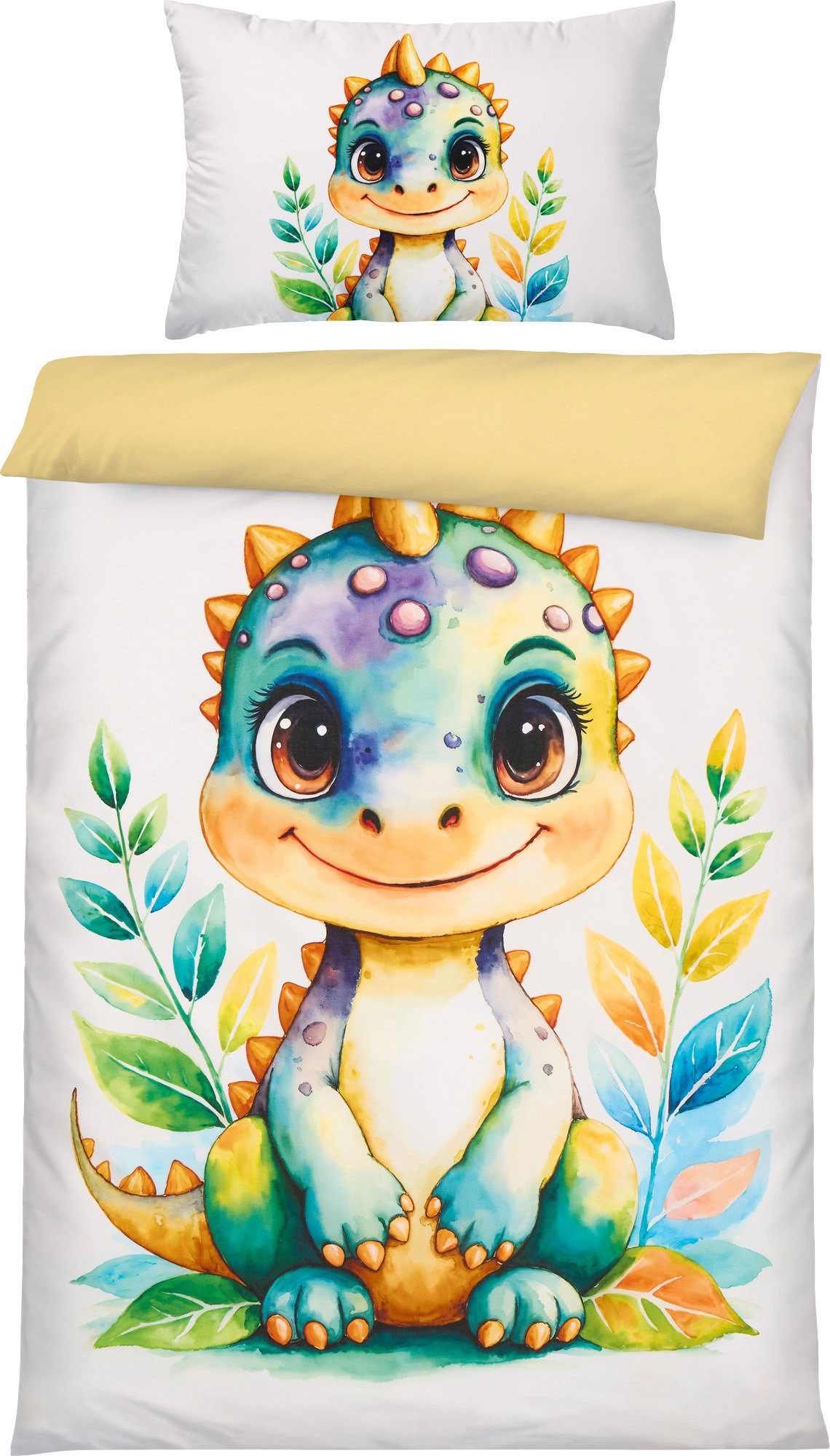 Erwin Müller Kinderbettwäsche Kinder-Wendebettwäsche, Baumwolle, Edelflanell Tiermotive: Dino