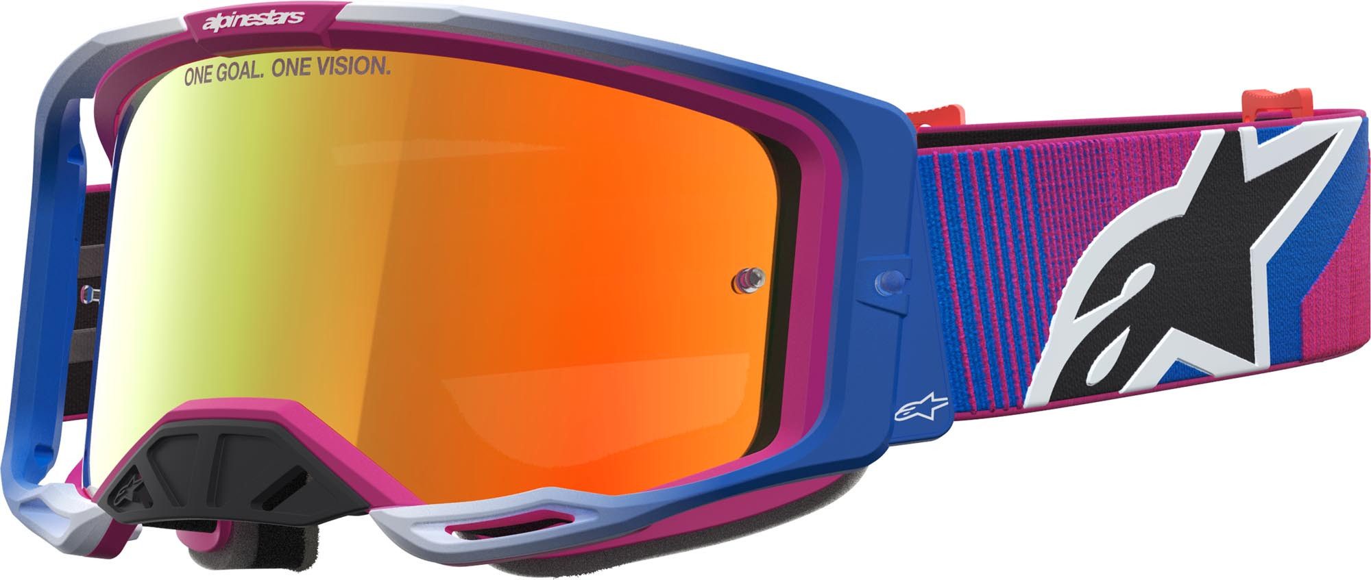 Alpinestars Motorradbrille Vision 8 Maven Mirror Motocross Brille, Antifog,Mit Band,Verspiegelt