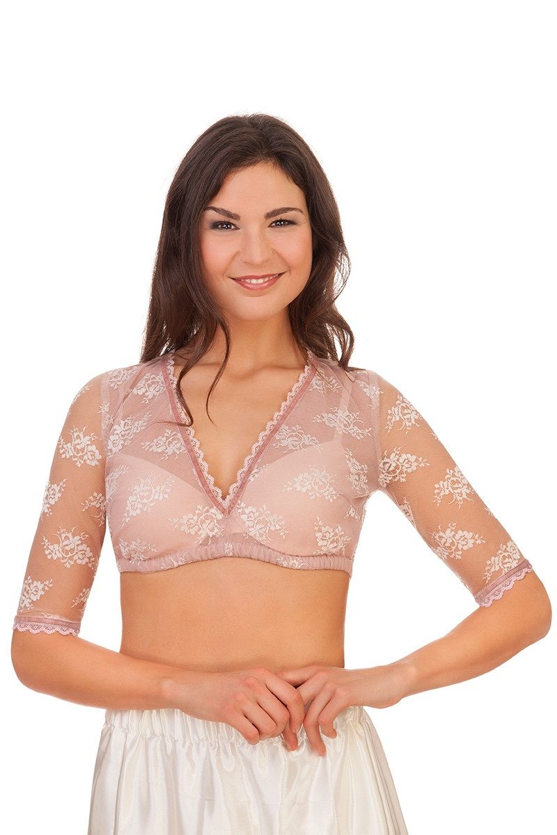 Dirndlbluse Dirndlbluse - FRIEDA-DORO - blush, offweiß