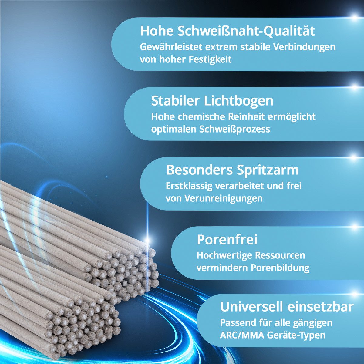 STAHLWERK Stabelektroden 2 x Stabelektroden AWS E6013RR dick rutilumhüllt, (Packung), hochwertiges Schweißzubehör für Ihre Schweißarbeiten