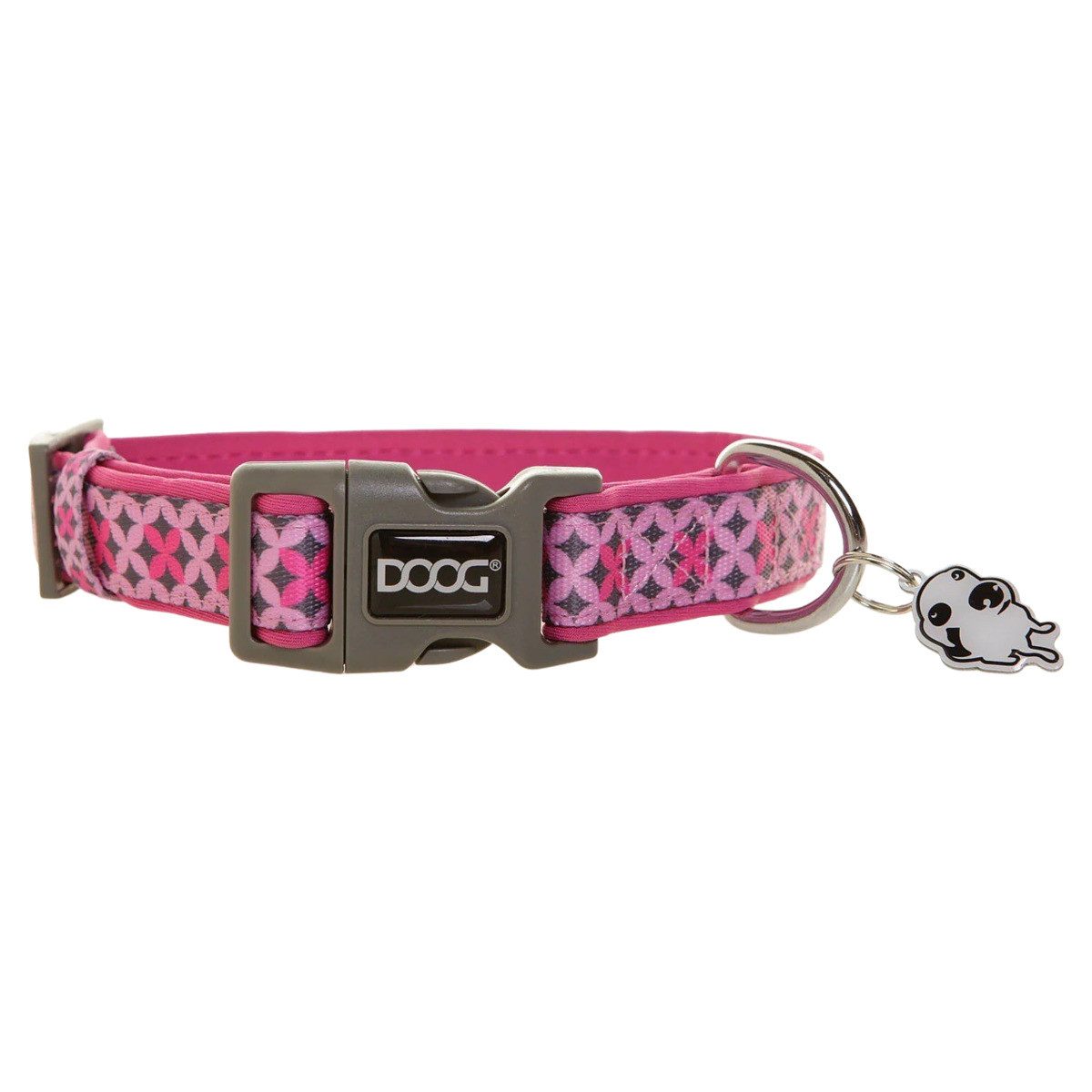 Hunde-Halsband Halsband Toto pink/schwarze Sterne