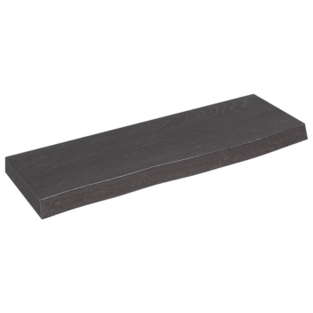 furnicato Wandregal Dunkelbraun 60x20x4 cm Massivholz Eiche Behandelt, 1-tlg.