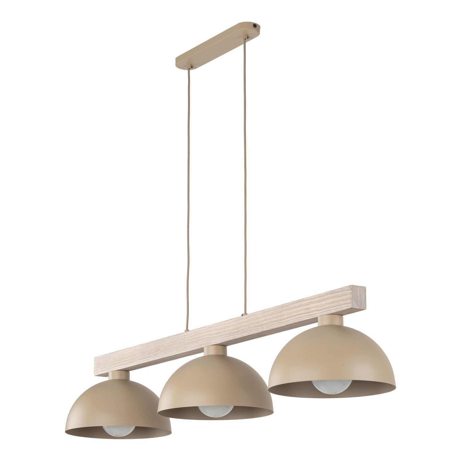 Licht-Erlebnisse Pendelleuchte HIMO, ohne Leuchtmittel, Metall H: max. 115 cm Beige E27 3-flammig länglich Modern