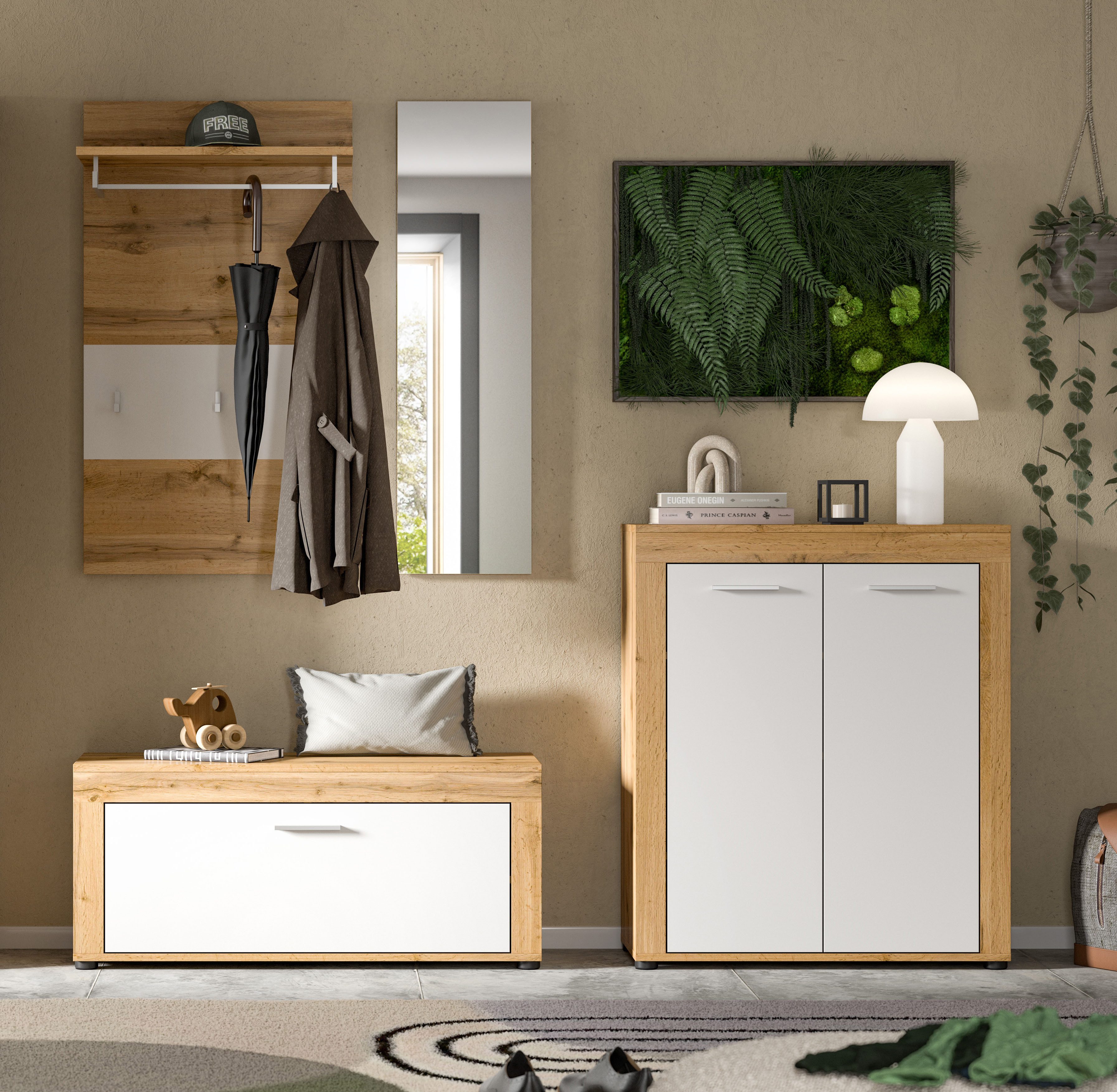 INOSIGN Garderoben-Set Aosta, (Set, 4-St), Aosta, Höhe 191 cm, Garderobenset, Flur, Diele