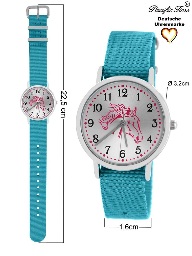 Pacific Time Wechselarmband, rosa Armbanduhr Quarzuhr Match hellblau Gratis Design Mix Pferd - Versand Kinder und
