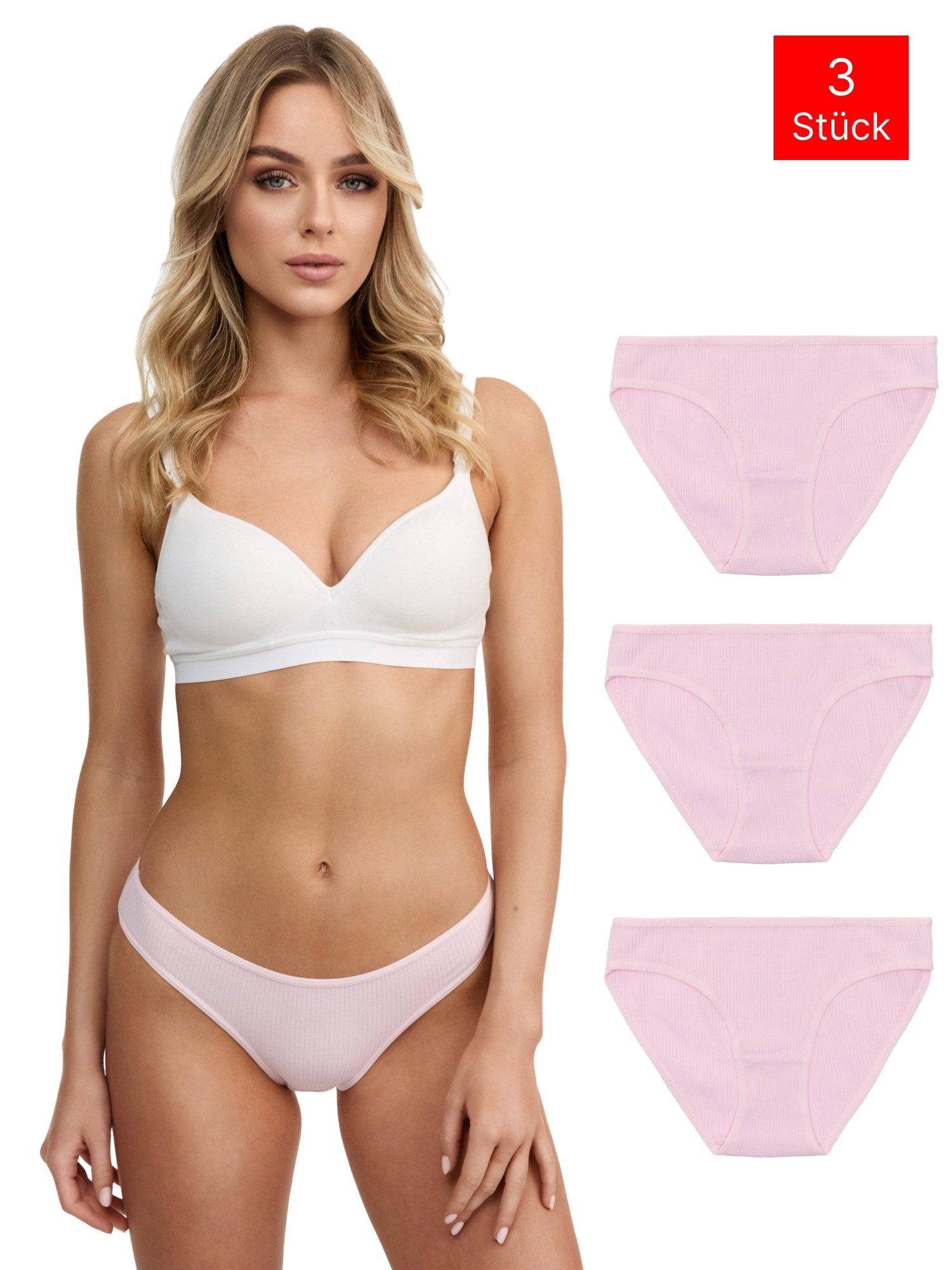 Tazzio Slip 3er-Pack Damen Slip F941 (Packung, 3-St., 3er-Pack) Nahtlose Verarbeitung - keine sichtbaren Linien unterm Outfit