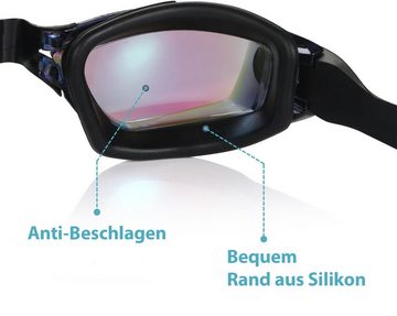 Fanci Home Schwimmbrille Antibeschlag Silikon Nasenbrücke Tauchbrille, (UV-Schutz Brillengläser Wasserdicht weicher Nasenaufsatz), Schwimmbrille mit Brillenetui Schutzhülle