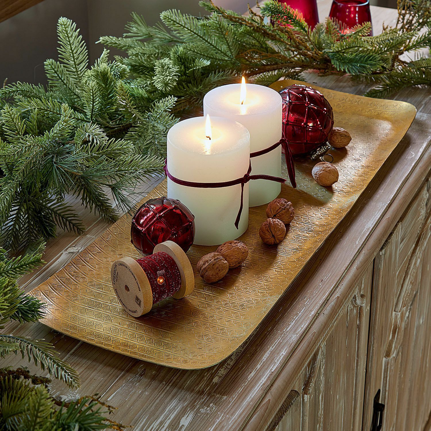 Mirabeau Tablett Tablett Élodine antikgold, Aluminiumguss