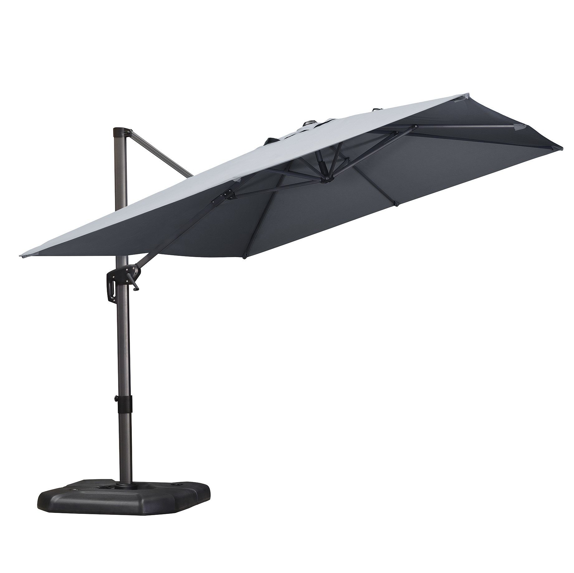 PURPLE LEAF Sonnenschirm Rechteckiger Alu Balkonschirm, Groß Ampelschirm, LxB: 330,00x270,00 cm, 360°Rotation, Sonnenschutz UV50+, für Gartenterrasse, Poolterrasse