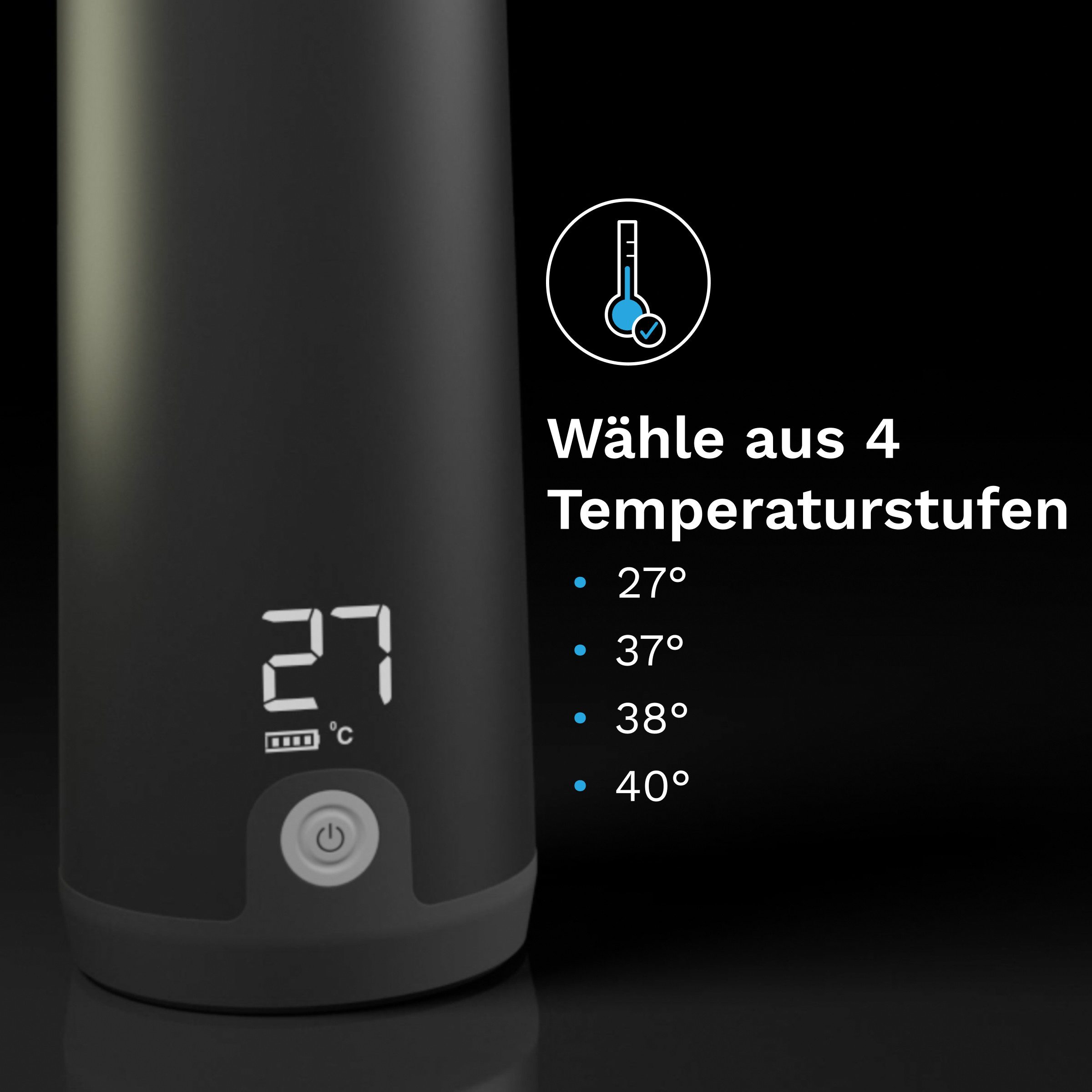 Baby Brezza Babyflaschenwärmer Tragbarer Muttermilch- & Wasserwärmer, 4 Temperaturstufen, USB-C, gleichmäßig schonende Erwärmung durch Sensor Technologie