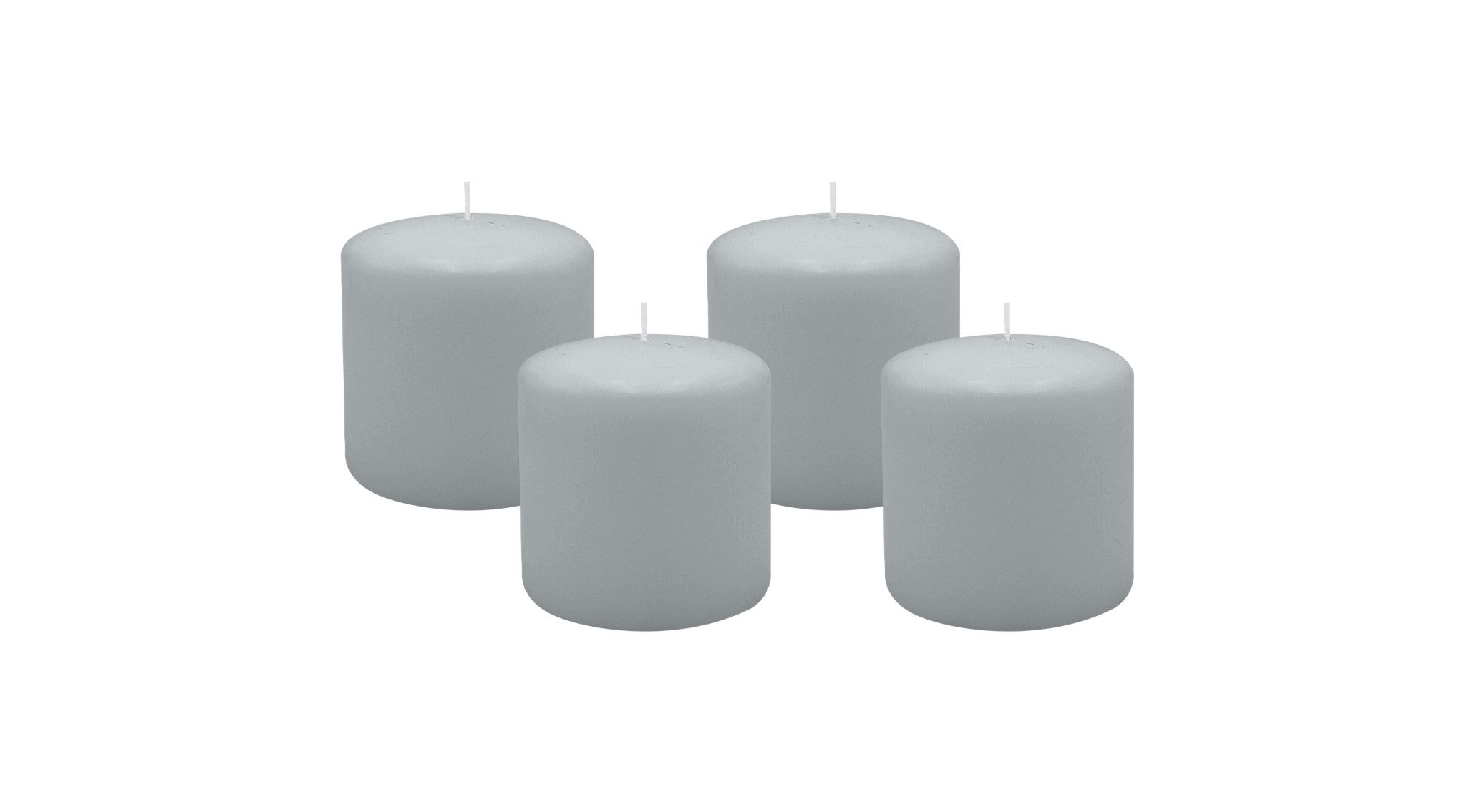 Kopschitz Kerzen Stumpenkerze 4er Set Stumpenkerzen/Adventskranzkerzen Silbergrau Ø 100 x 100 mm