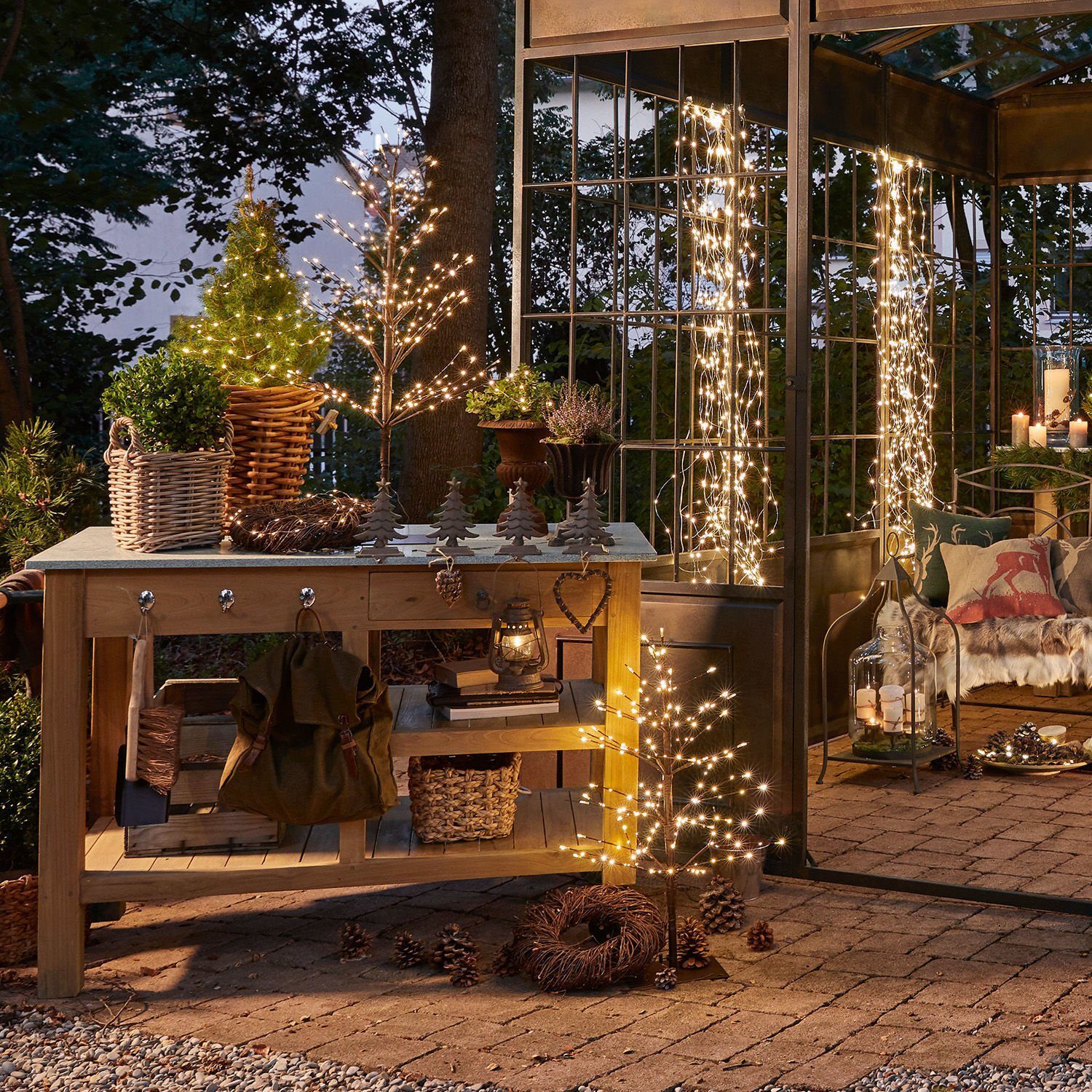 Mirabeau Weihnachtsfigur Deko-Baum 2er Set Hellerud braun (2er Set, 2er Set)