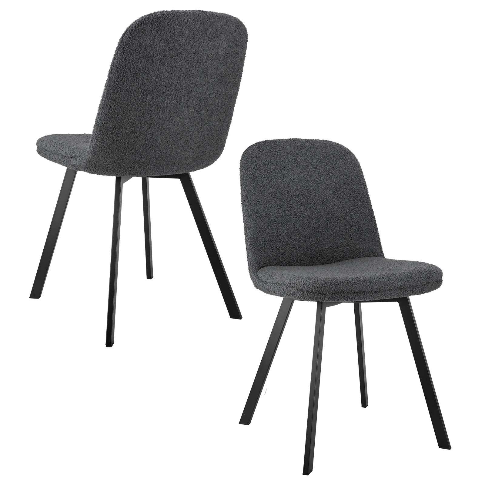 BBG Esszimmerstuhl Teddy-Fleece Sessel Metallgestell weich atmungsaktiv modern, für Wohnzimmer Homeoffice