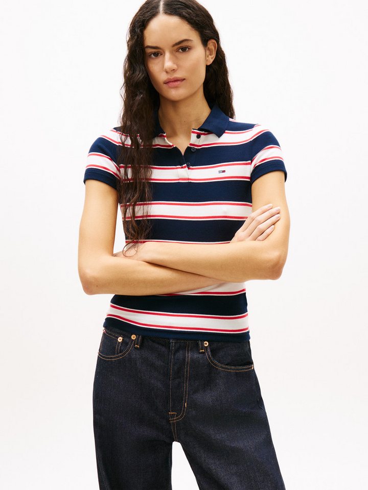 Tommy Jeans Poloshirt TJW SLIM RIB SS POLO mit gerippter Struktur